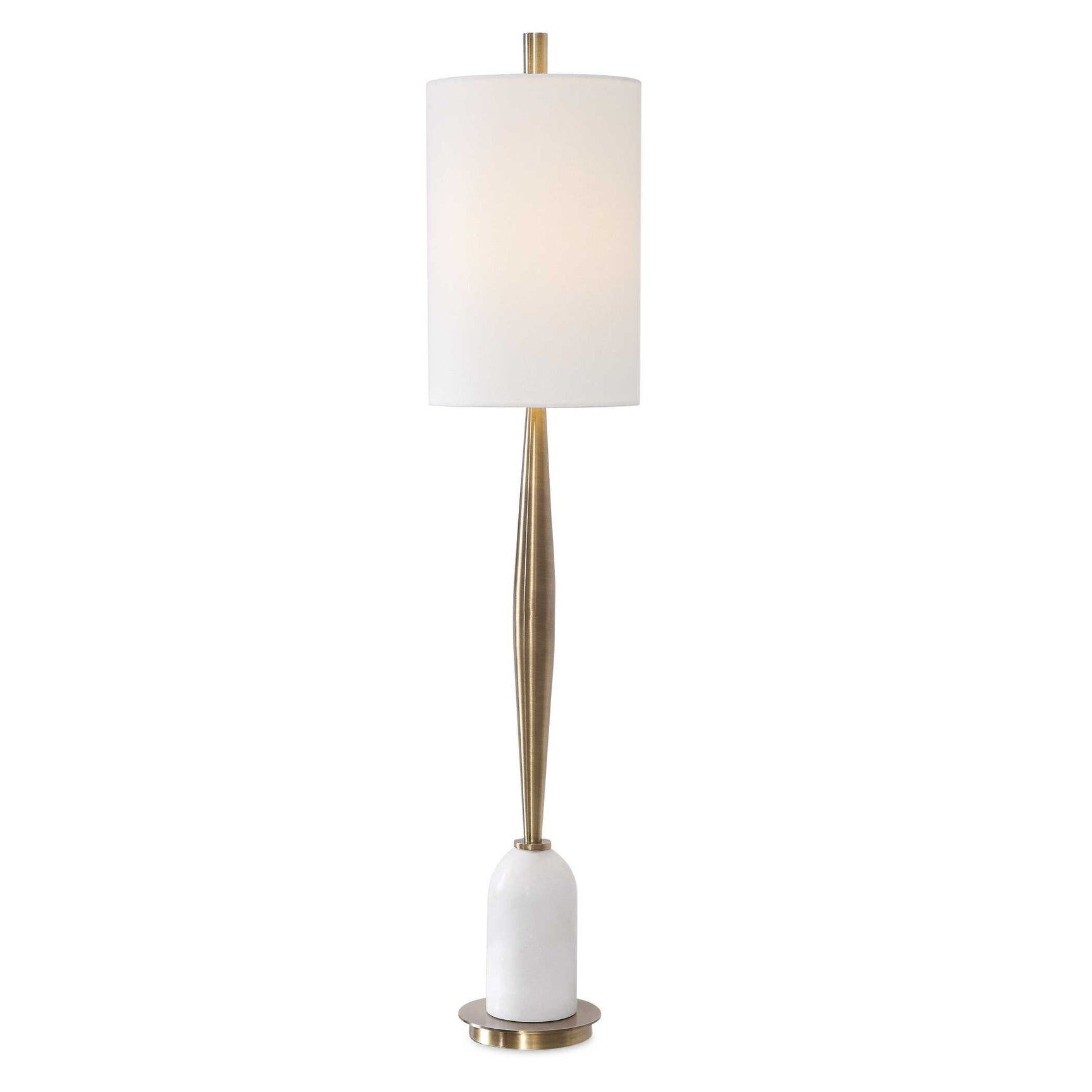 Minette Brass/White Mid-Century Buffet Lamp