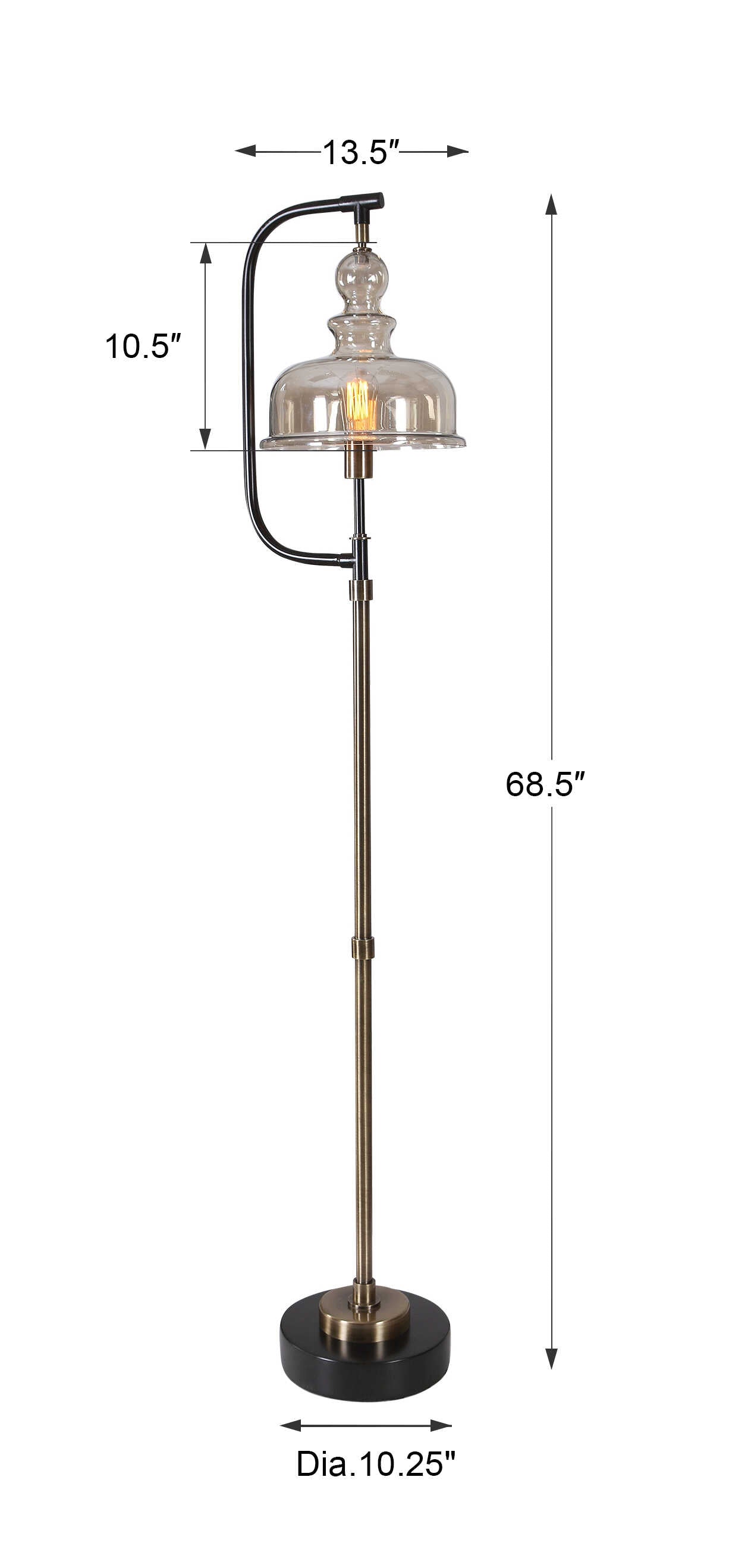 Elieser Brass/Bronze Industrial Floor Lamp
