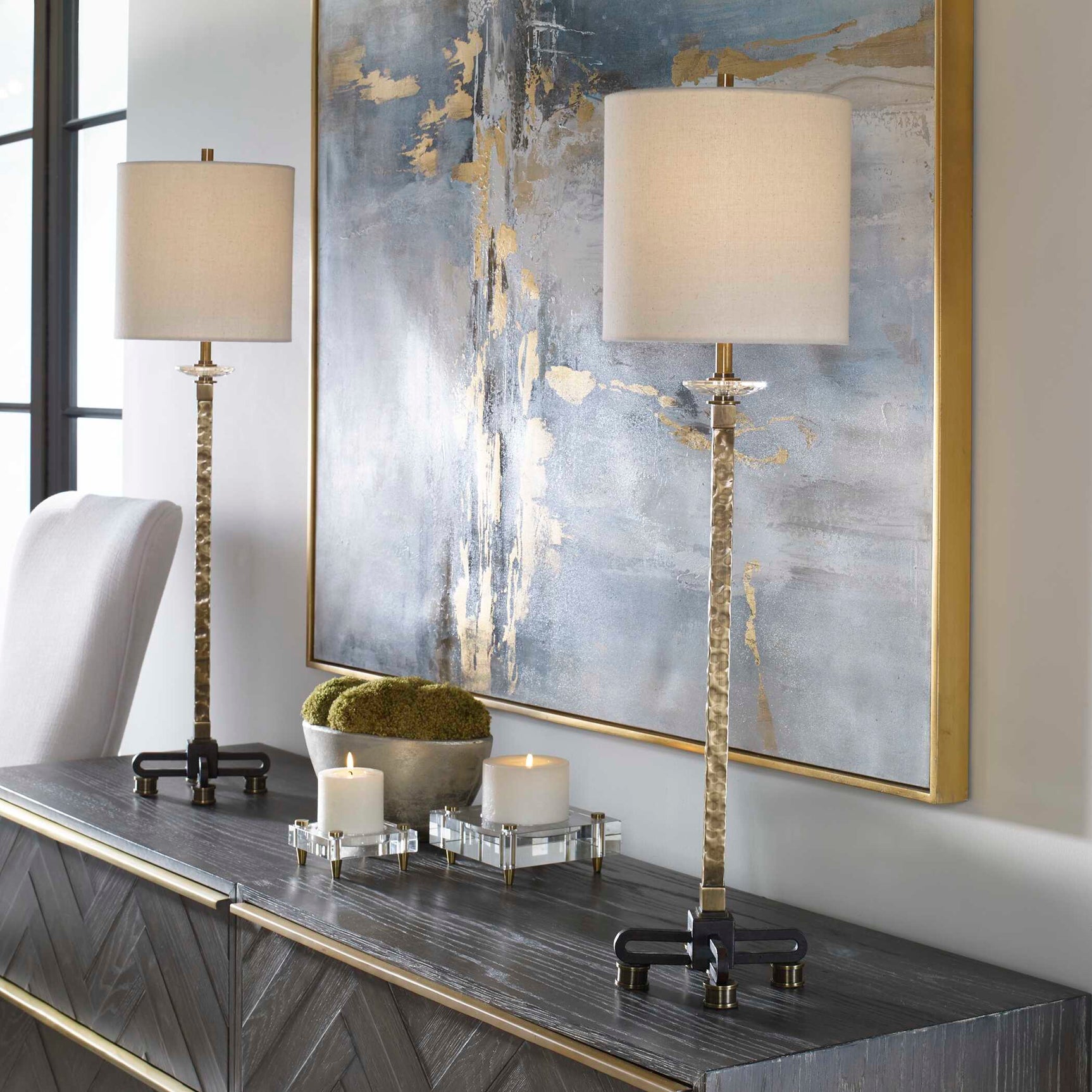 Parnell Brass/Bronze Industrial Buffet Lamp
