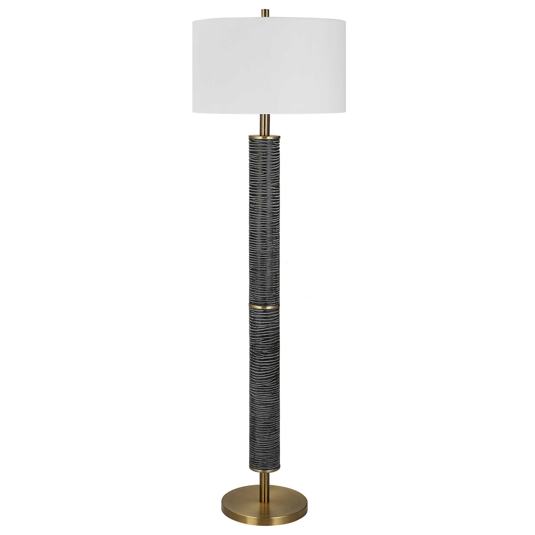 Summit Black/Gray Rustic Floor Lamp