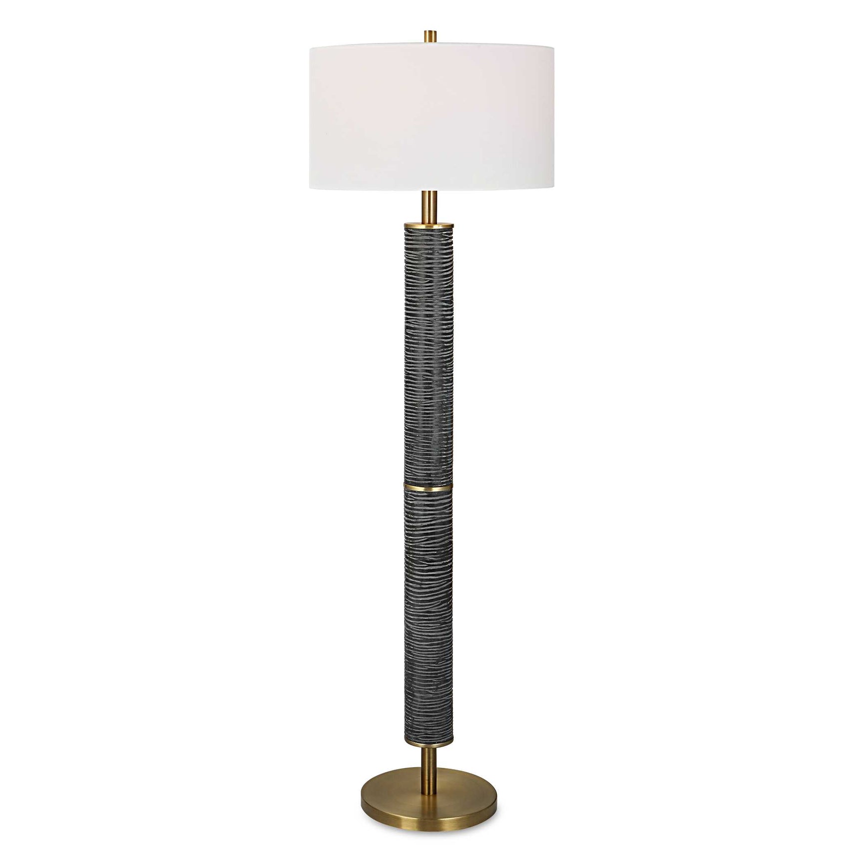 Summit Black/Gray Rustic Floor Lamp
