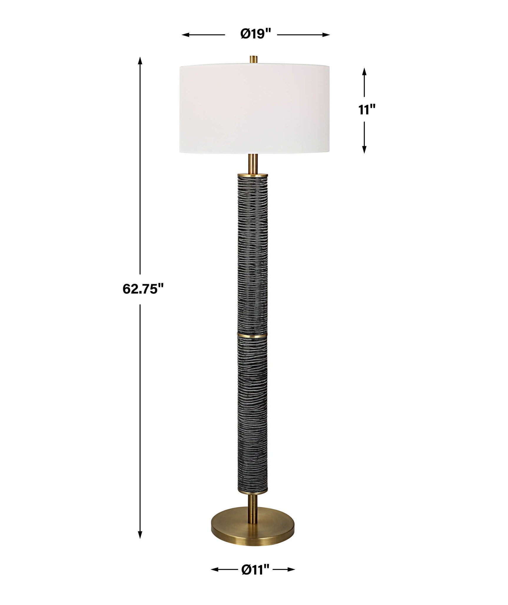 Summit Black/Gray Rustic Floor Lamp