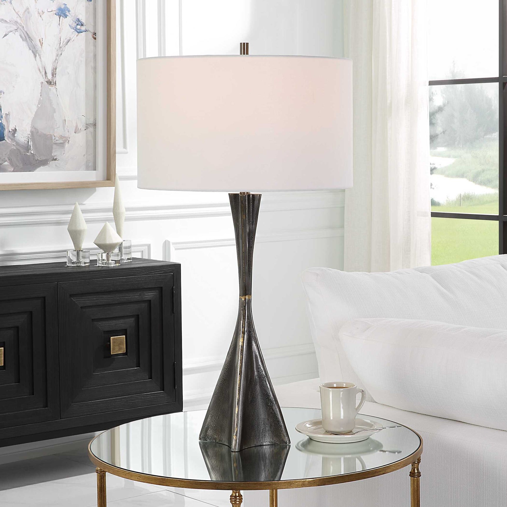 Keiron Black/Bronze Industrial Table Lamp