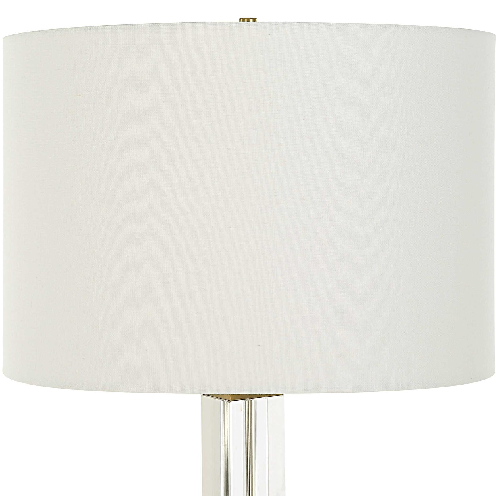Crystal Column Brass Table Lamp