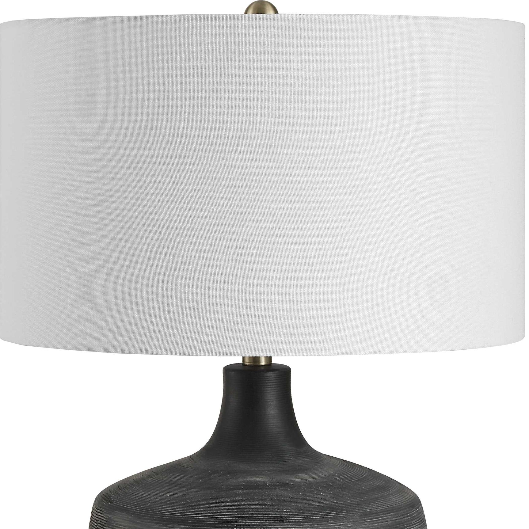 Graphite Black Ribbed Table Lamp