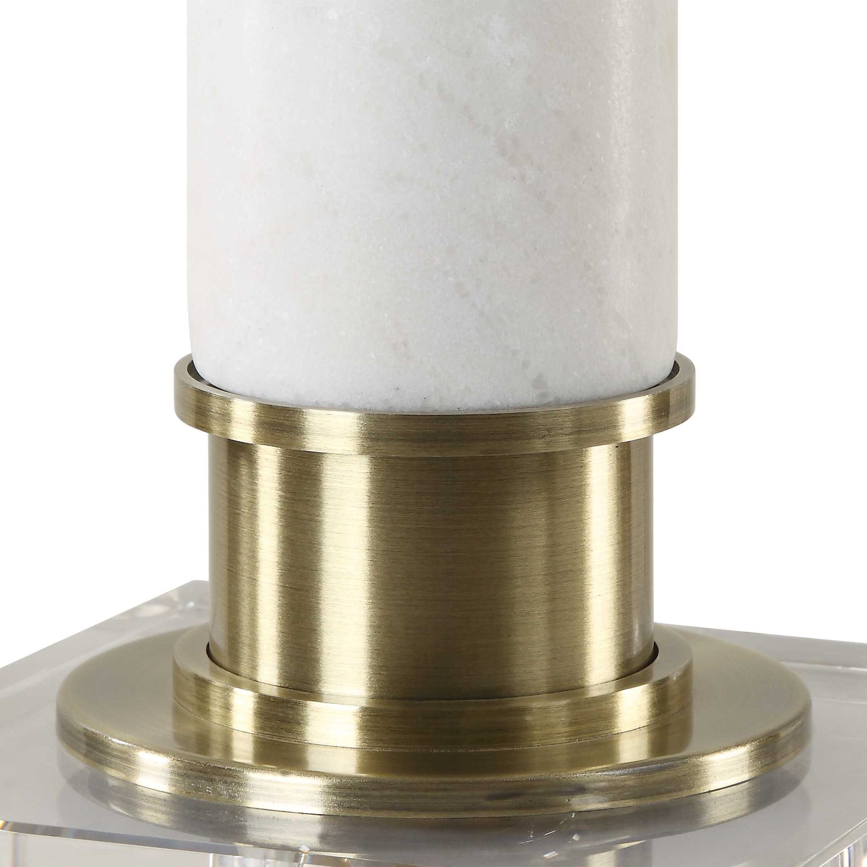 Plinth White Marble Table Lamp