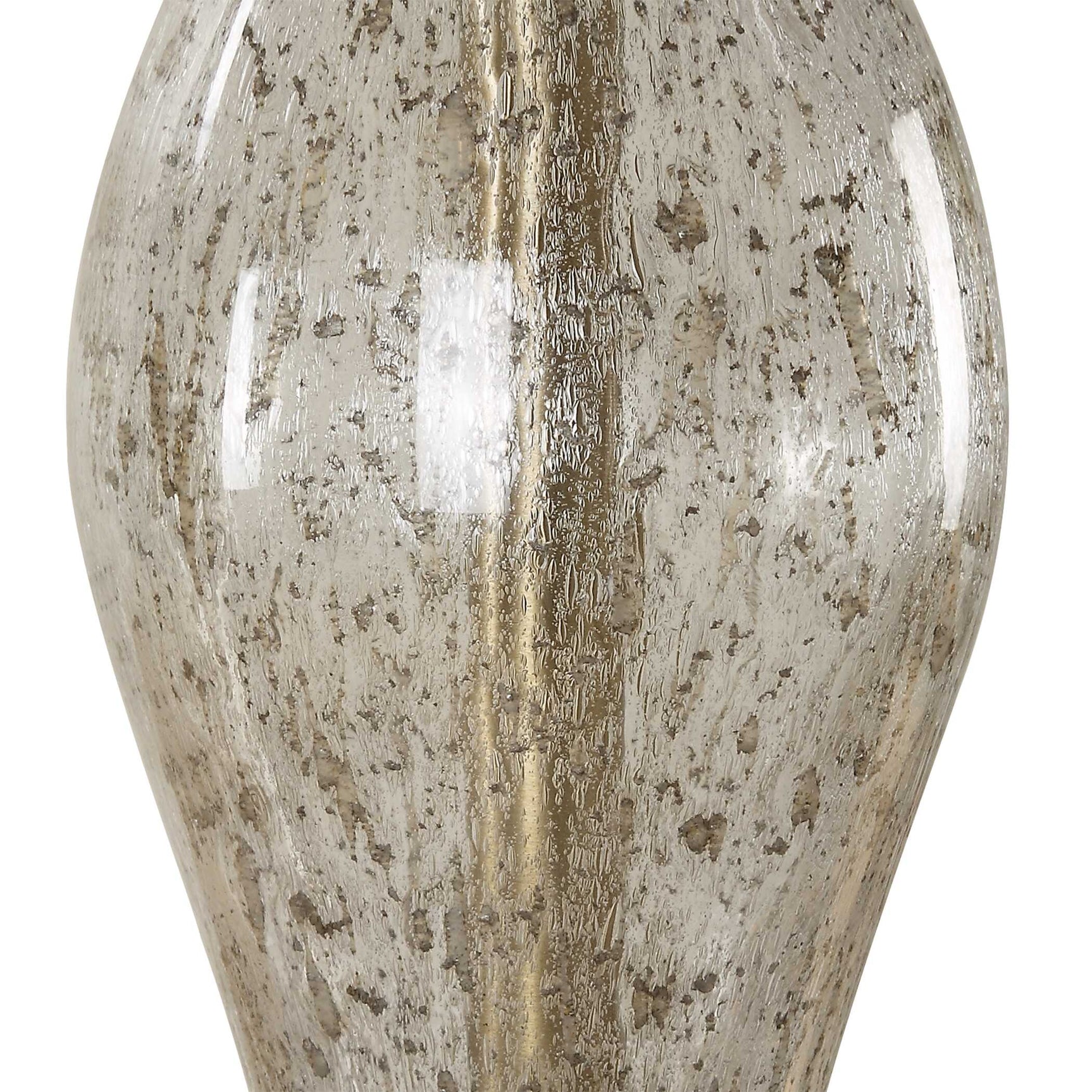 Out Of Time Brass/Gray Seeded Glass Table Lamp