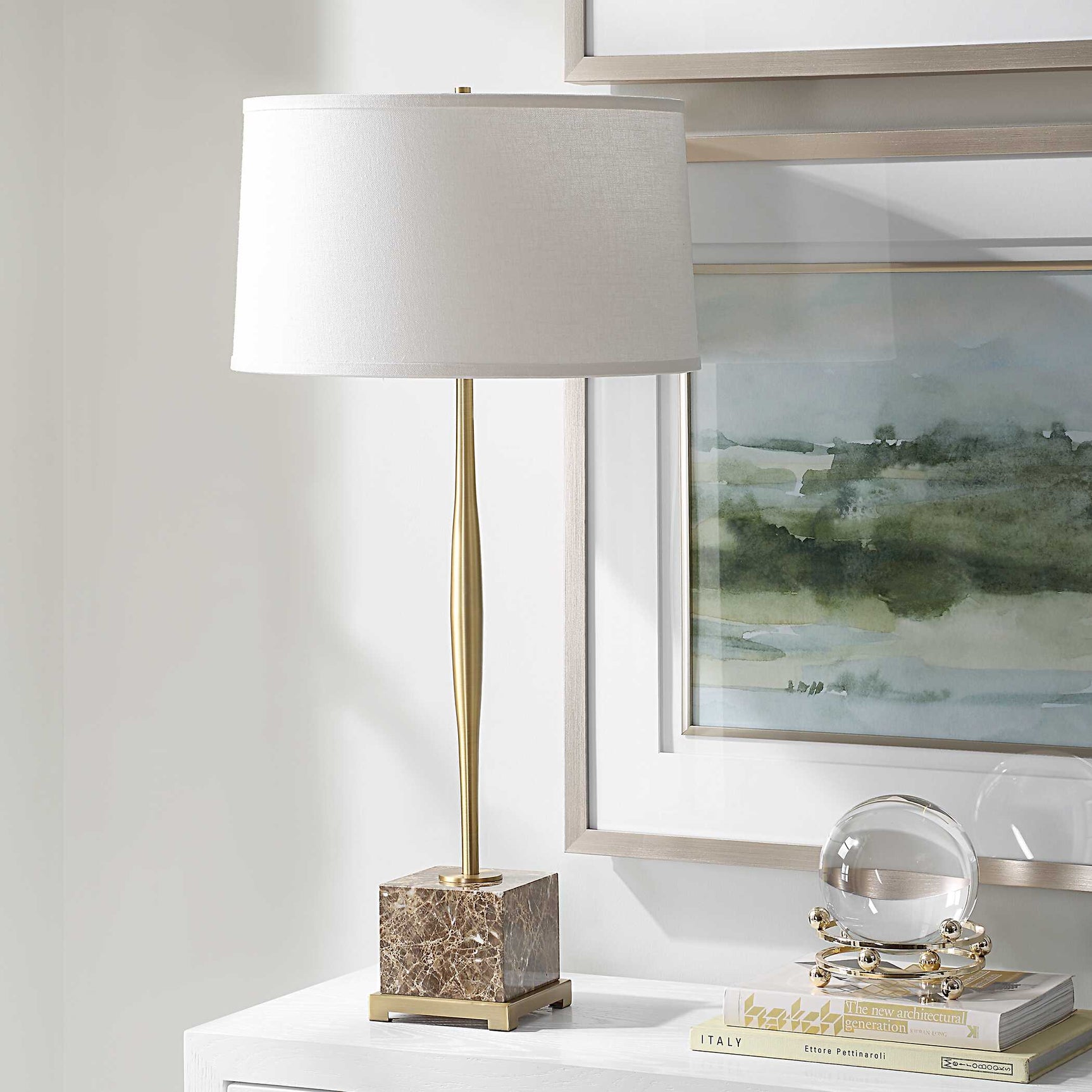 Booker Brass Thin Table Lamp