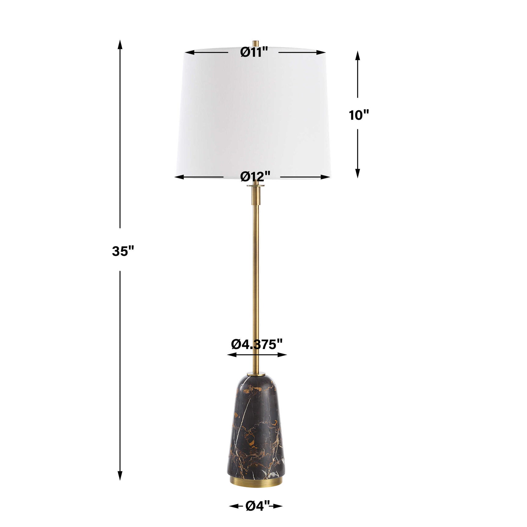 Jenson Black Marble Buffet Lamp