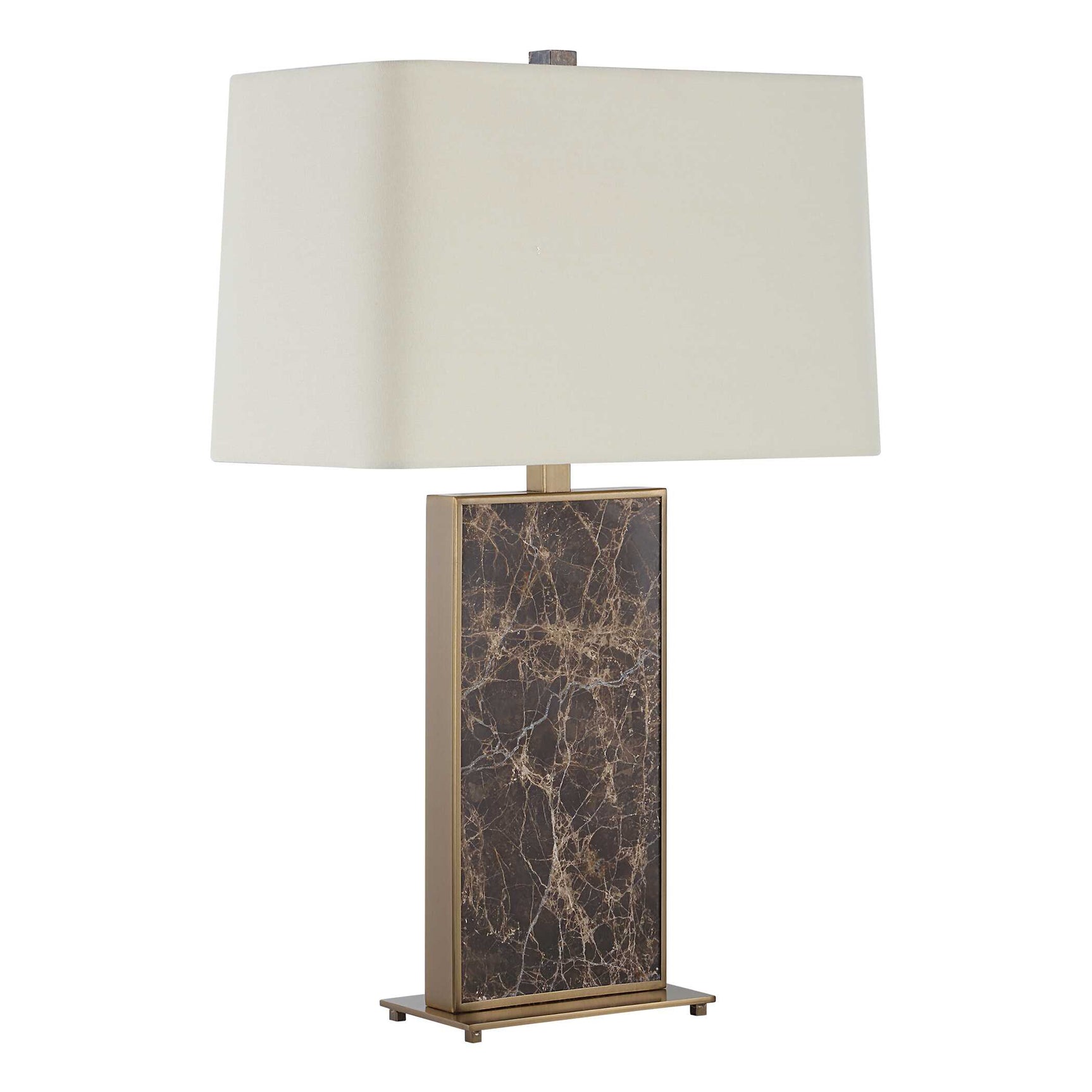 Lafferty Brass/Brown Marble Table Lamp