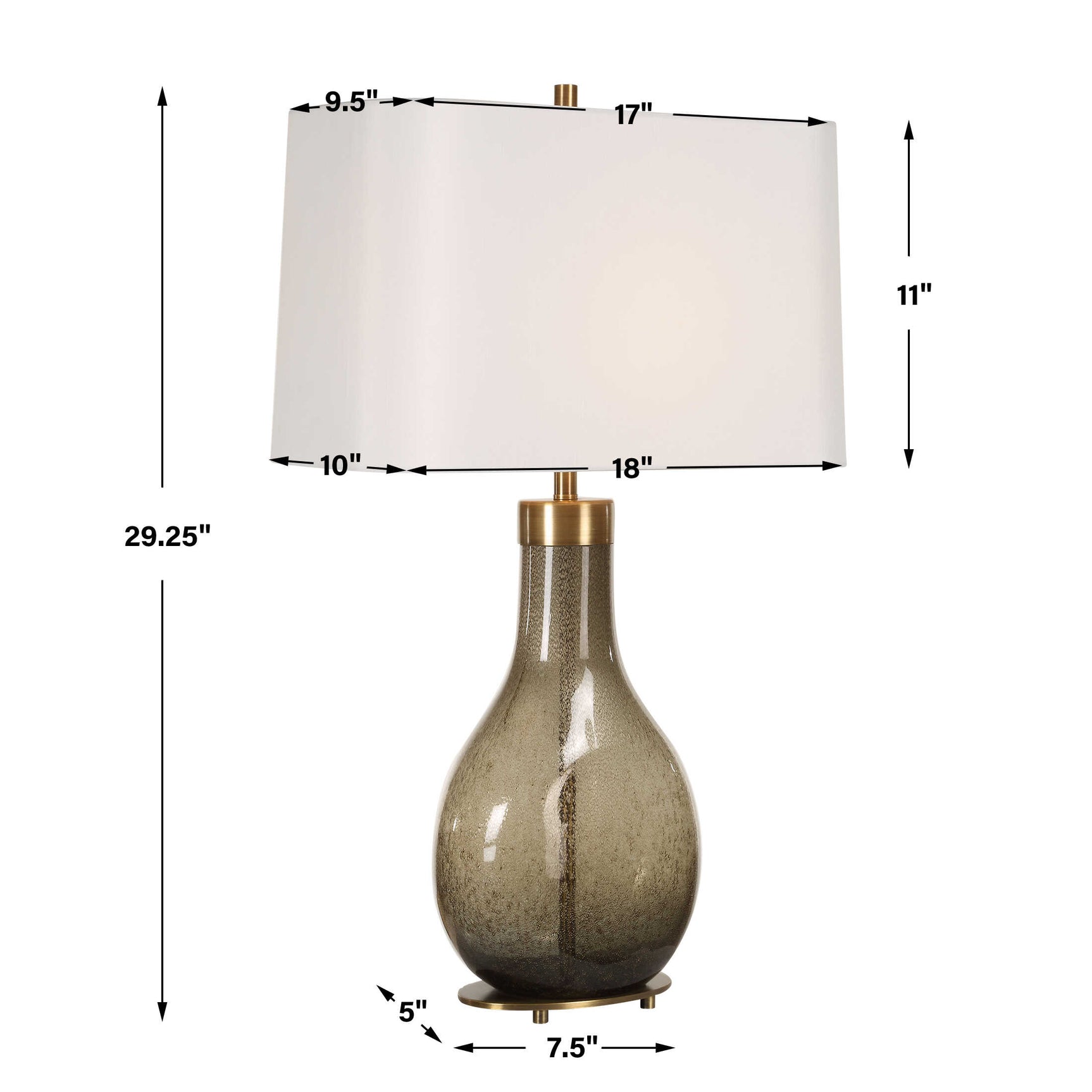 Shyla Bronze/Brown Dark Glass Table Lamp