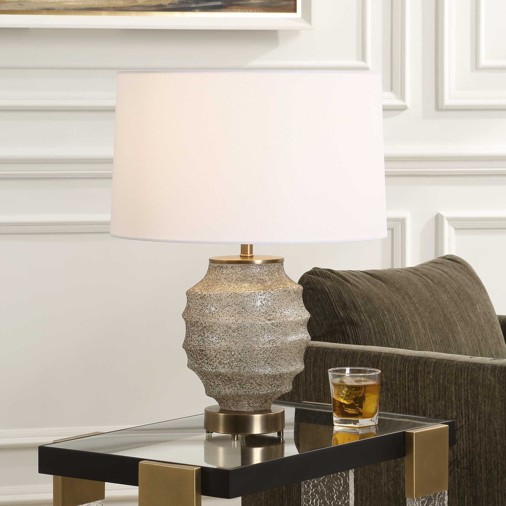 Acosta Multicolor Ribbed Table Lamp