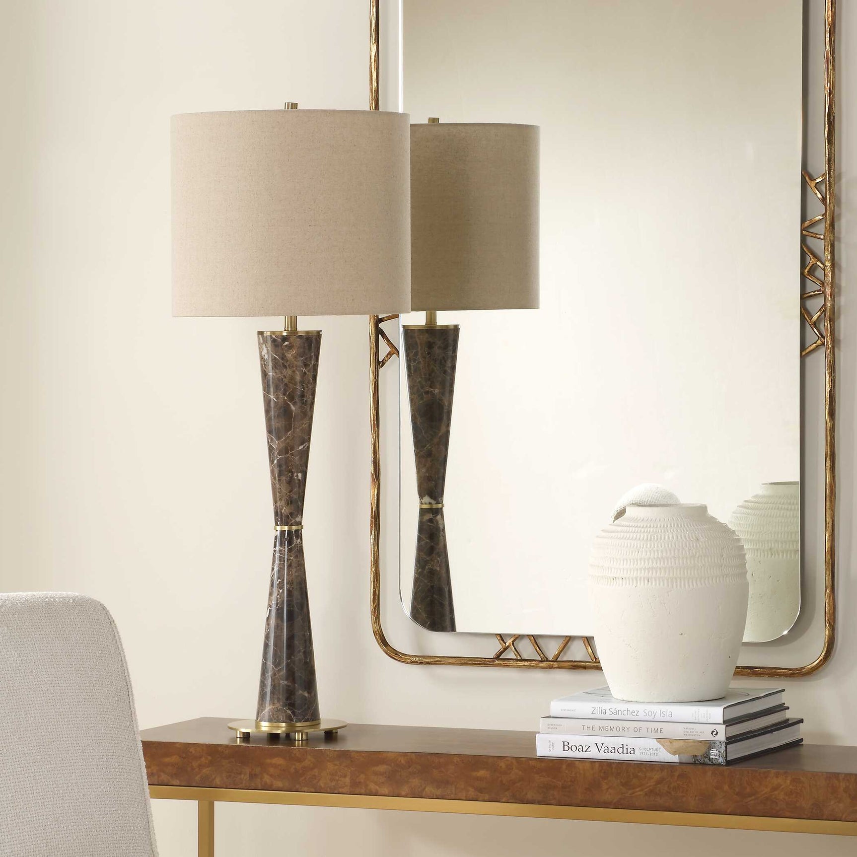 Jameson Brown Marble Cones Table Lamp