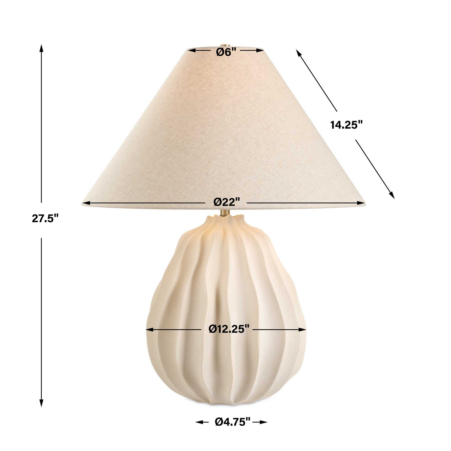 Javary Matte Beige Table Lamp