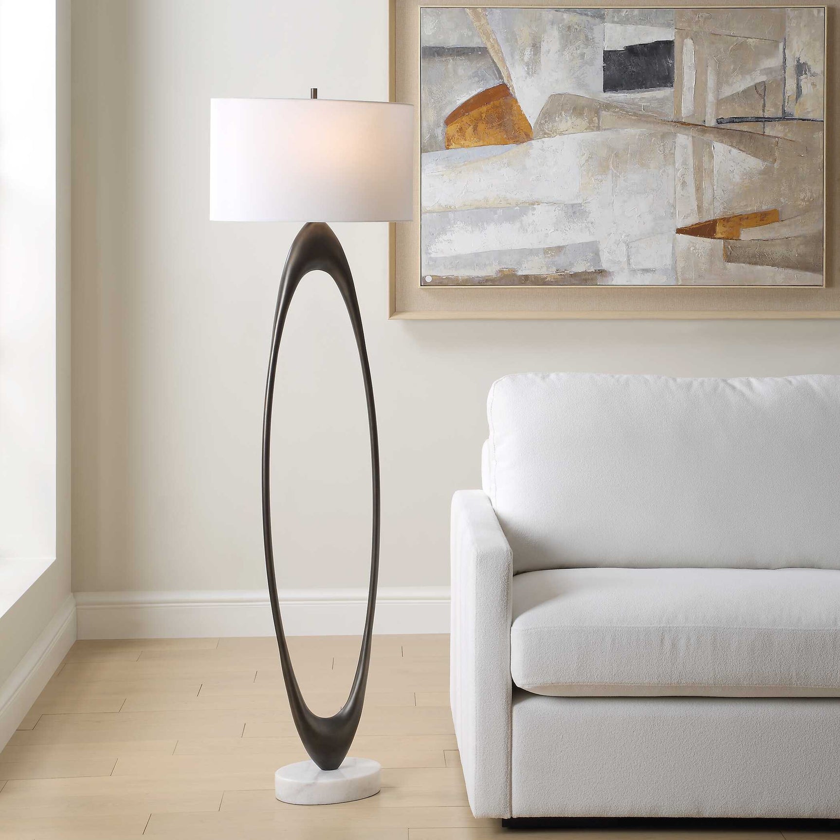Sonic Bronze Open Oval Floor Lamp