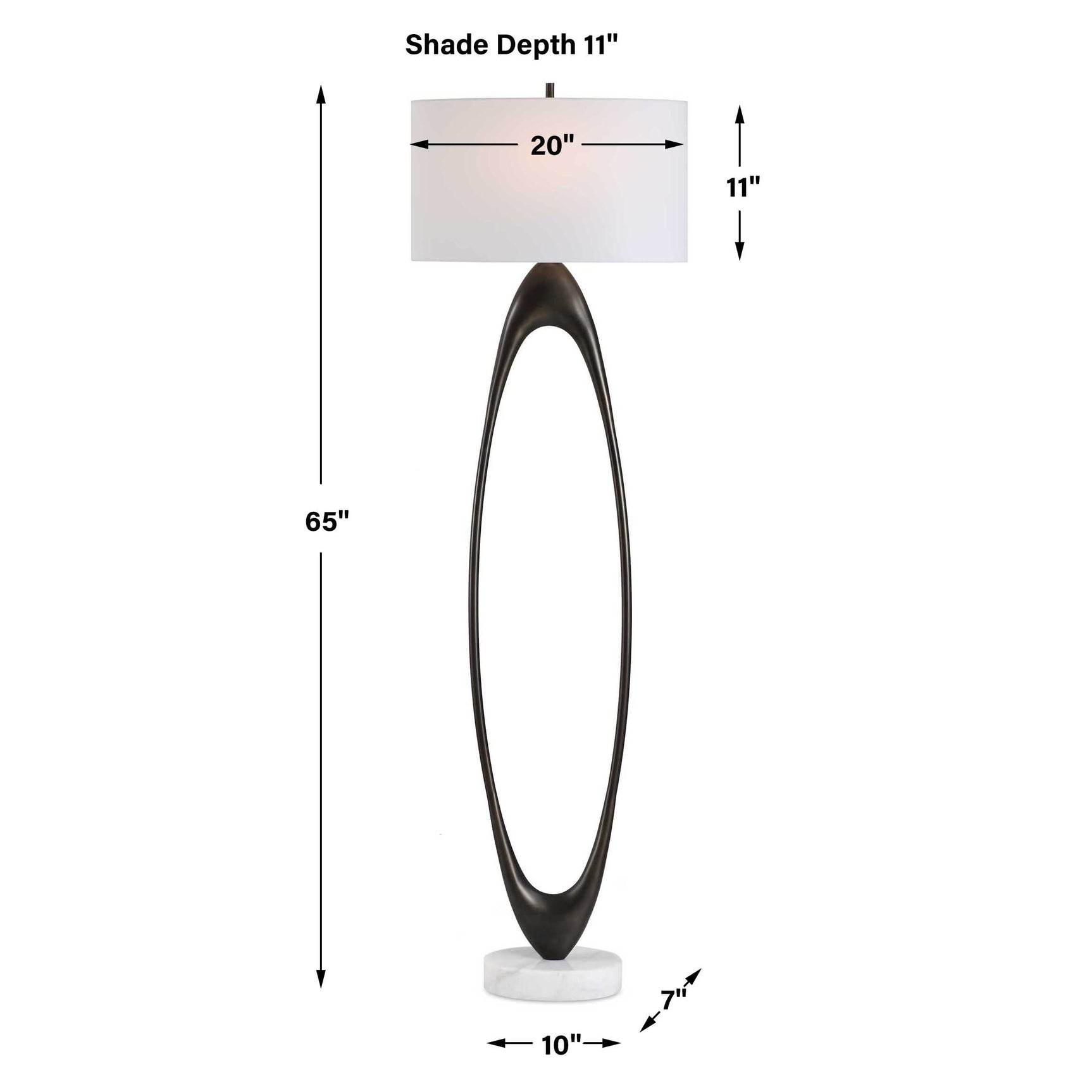 Sonic Bronze Open Oval Floor Lamp