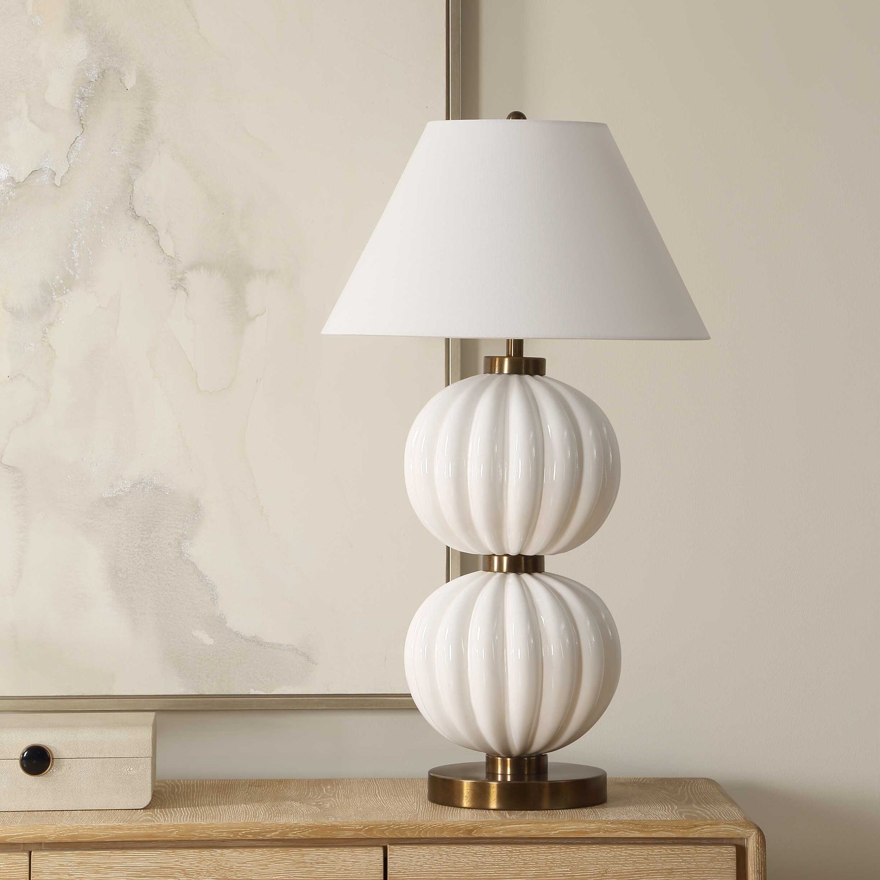 Irena White Sphere Table Lamp