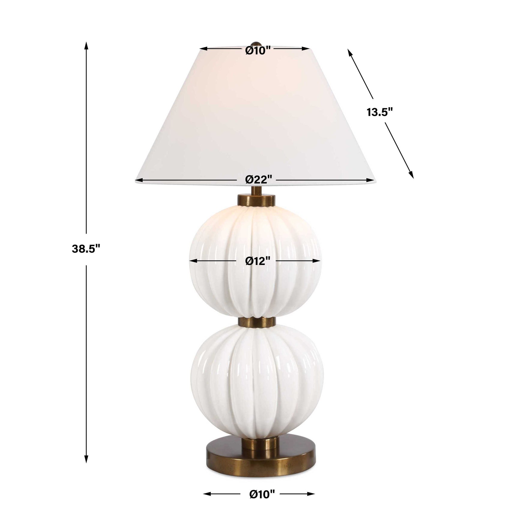 Irena White Sphere Table Lamp