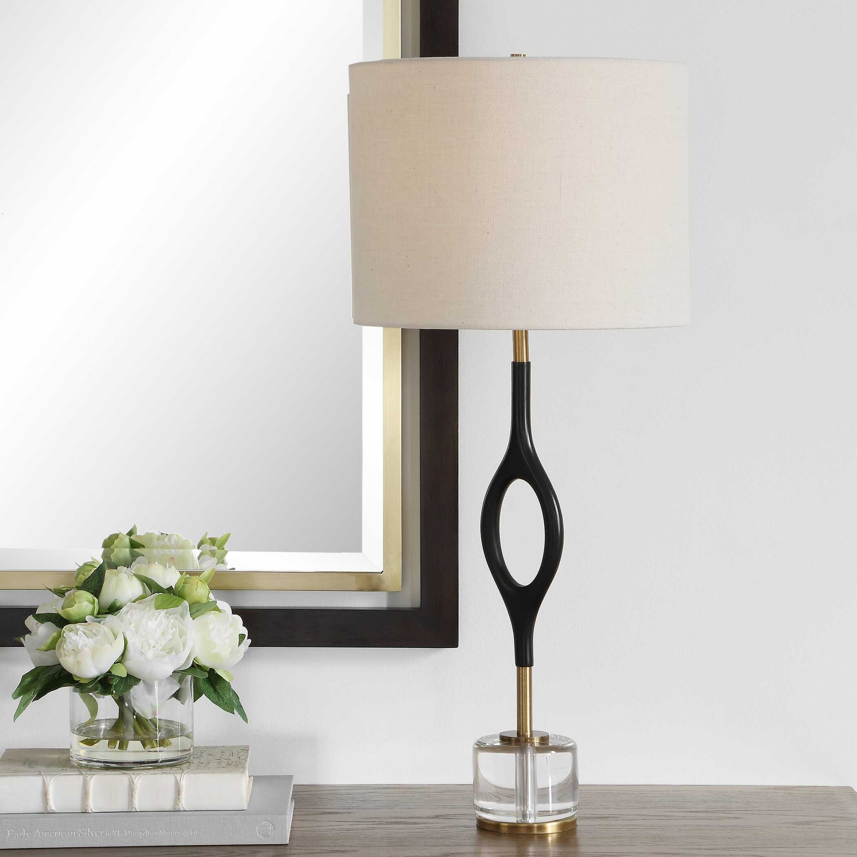 Maryam Black/Bronze Cordless LED Buffet Lamp