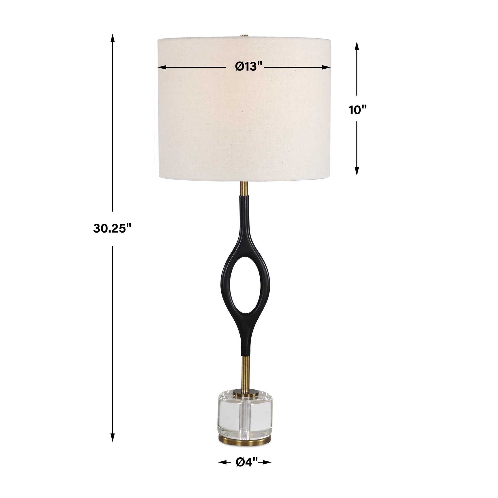 Maryam Black/Bronze Cordless LED Buffet Lamp