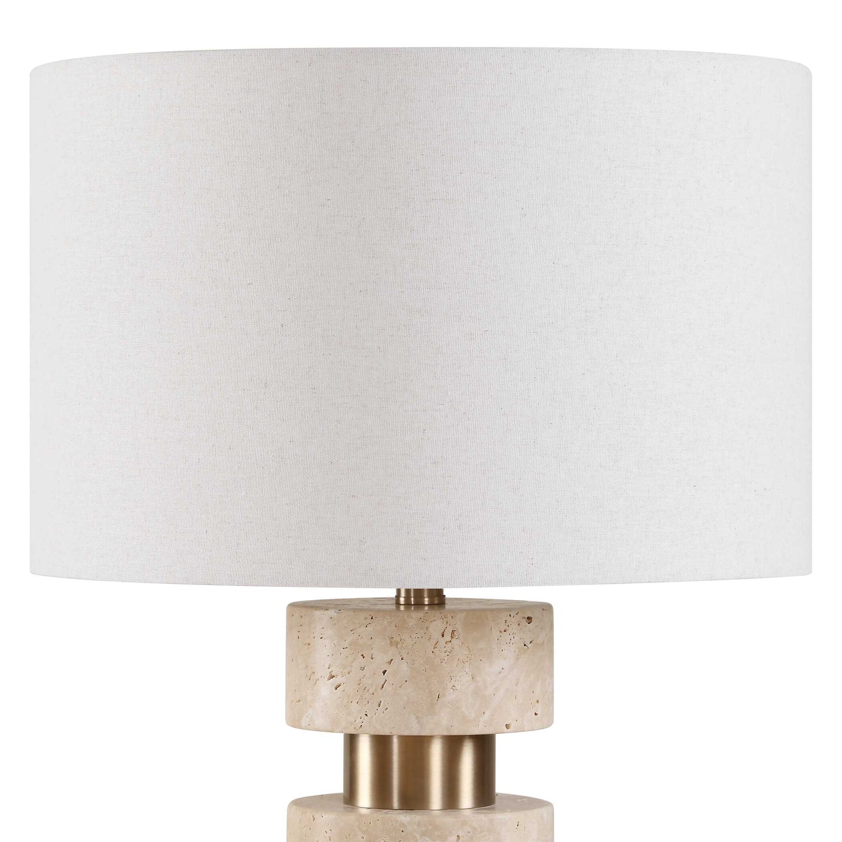 Makani Gold/White Travertine Table Lamp