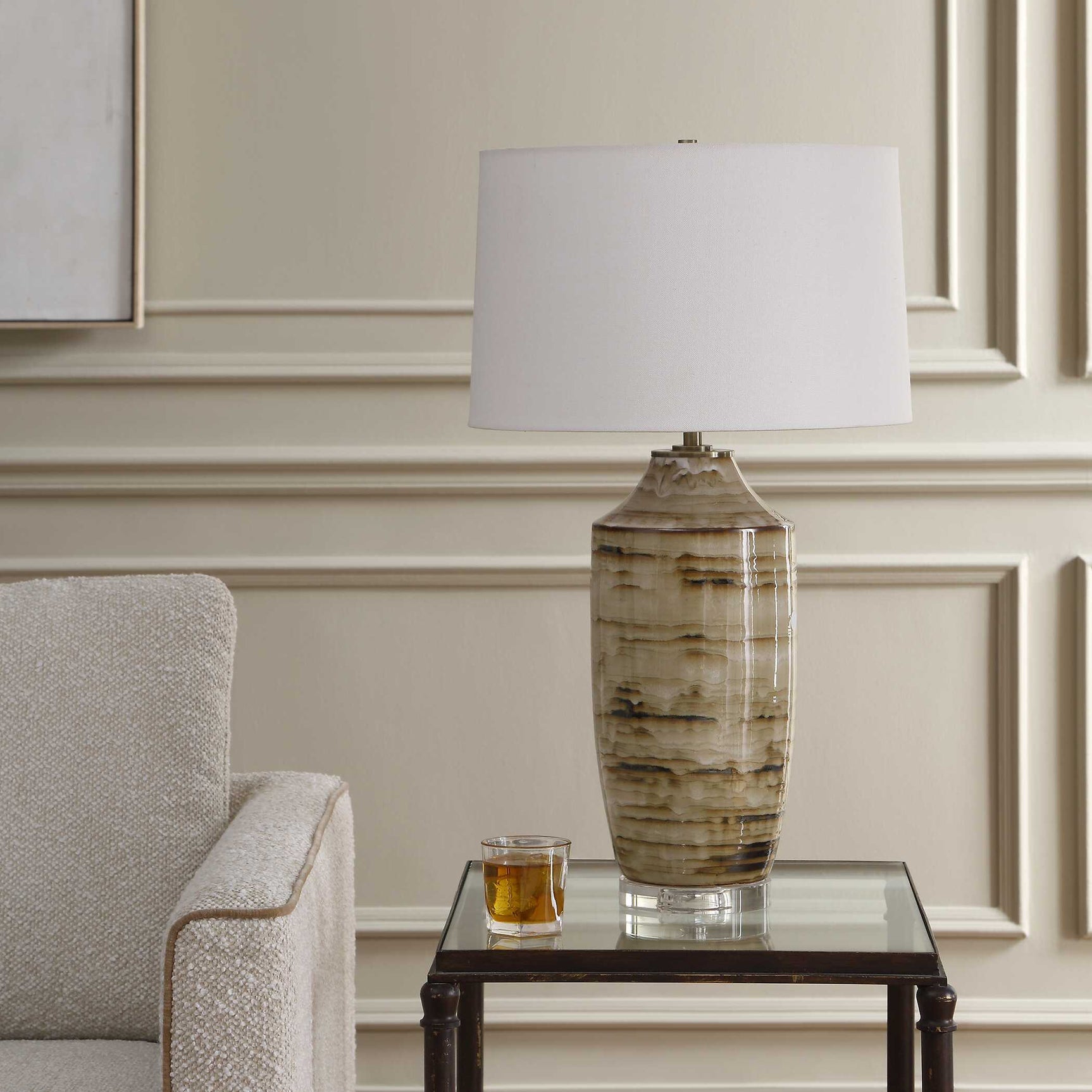 Schneider Brown Glazed Table Lamp