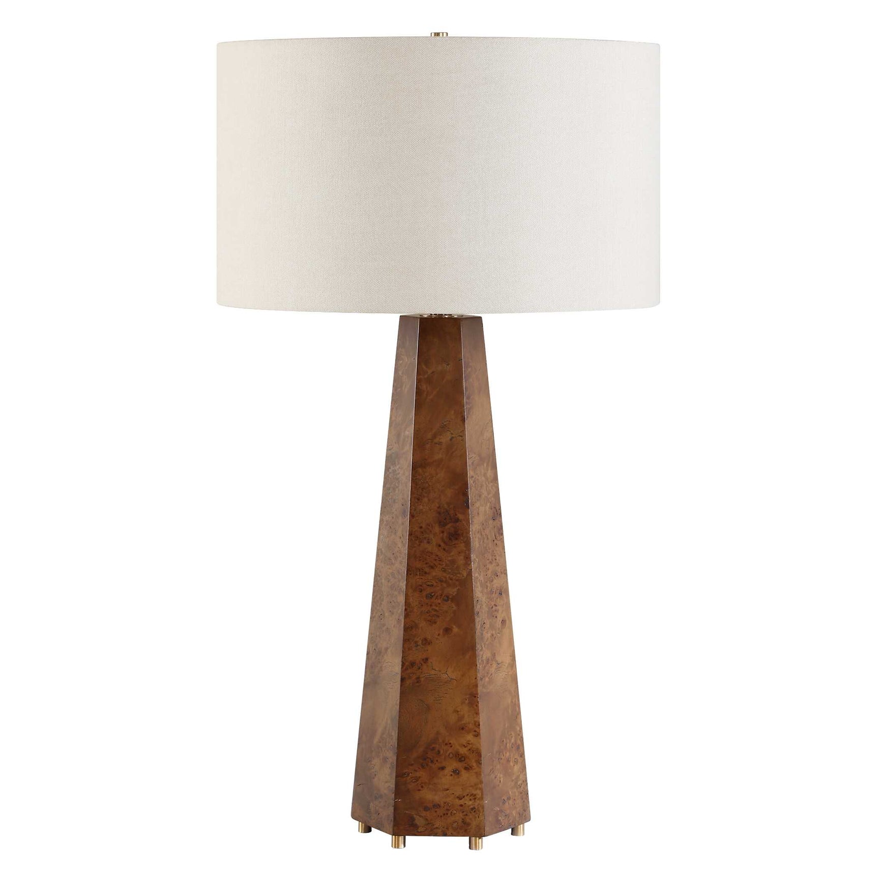 McCaffrey Woodtone Tapered Burl Table Lamp