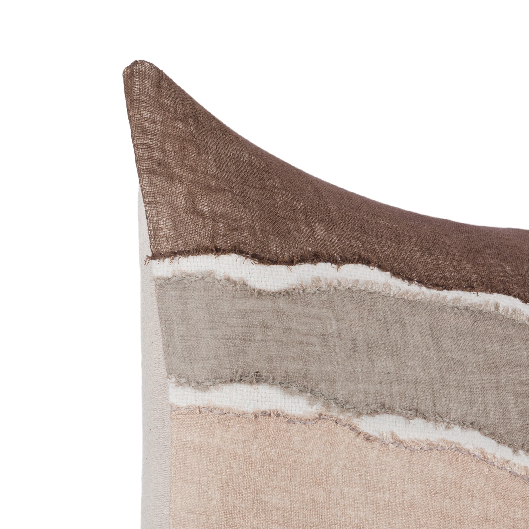 LN Bikram Ivory/Mocha Cream 22x22 Throw Pillow (Set of 2) - Ornate Home