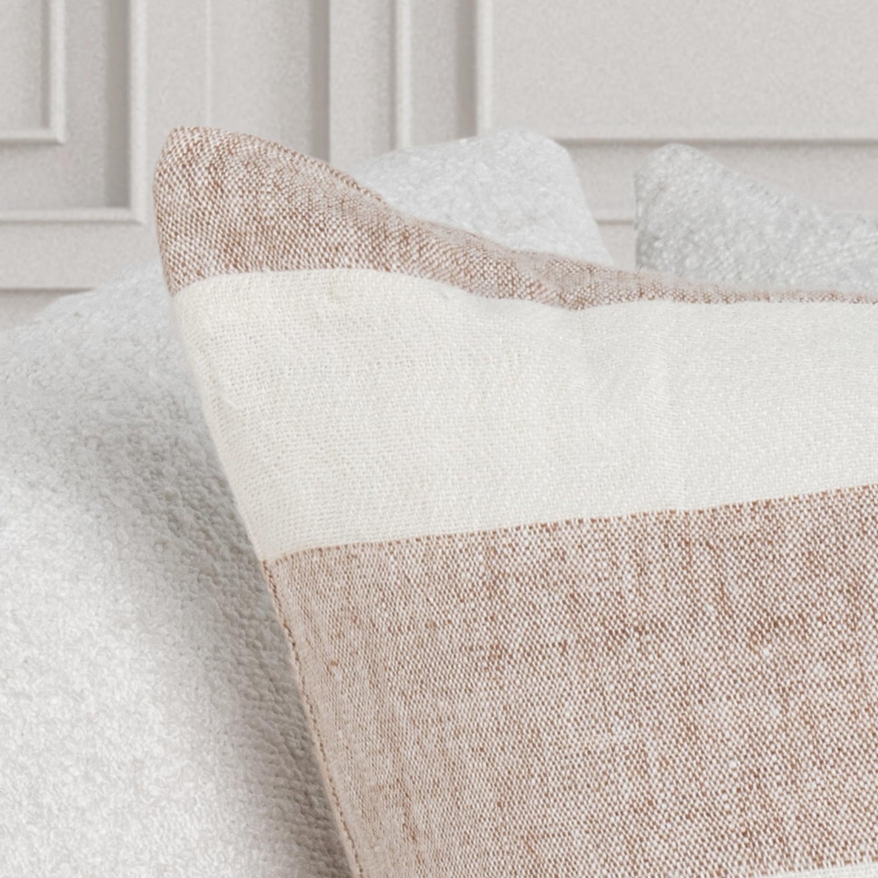 LN Eleanor Natural/Ivory 22x22 Throw Pillow (Set of 2) - Ornate Home