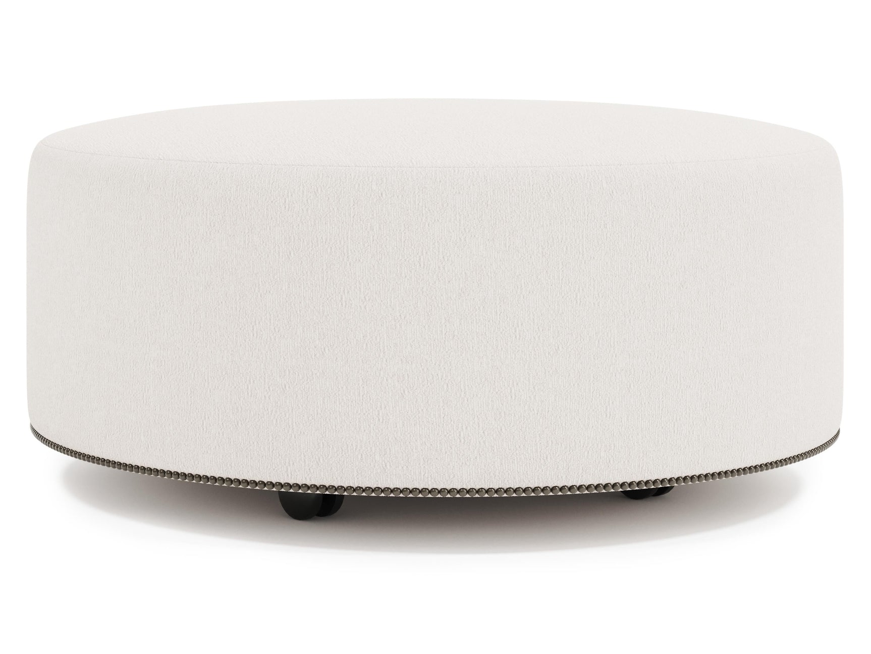 LOLO White/Cream Fabric Cocktail Ottoman - Ornate Home