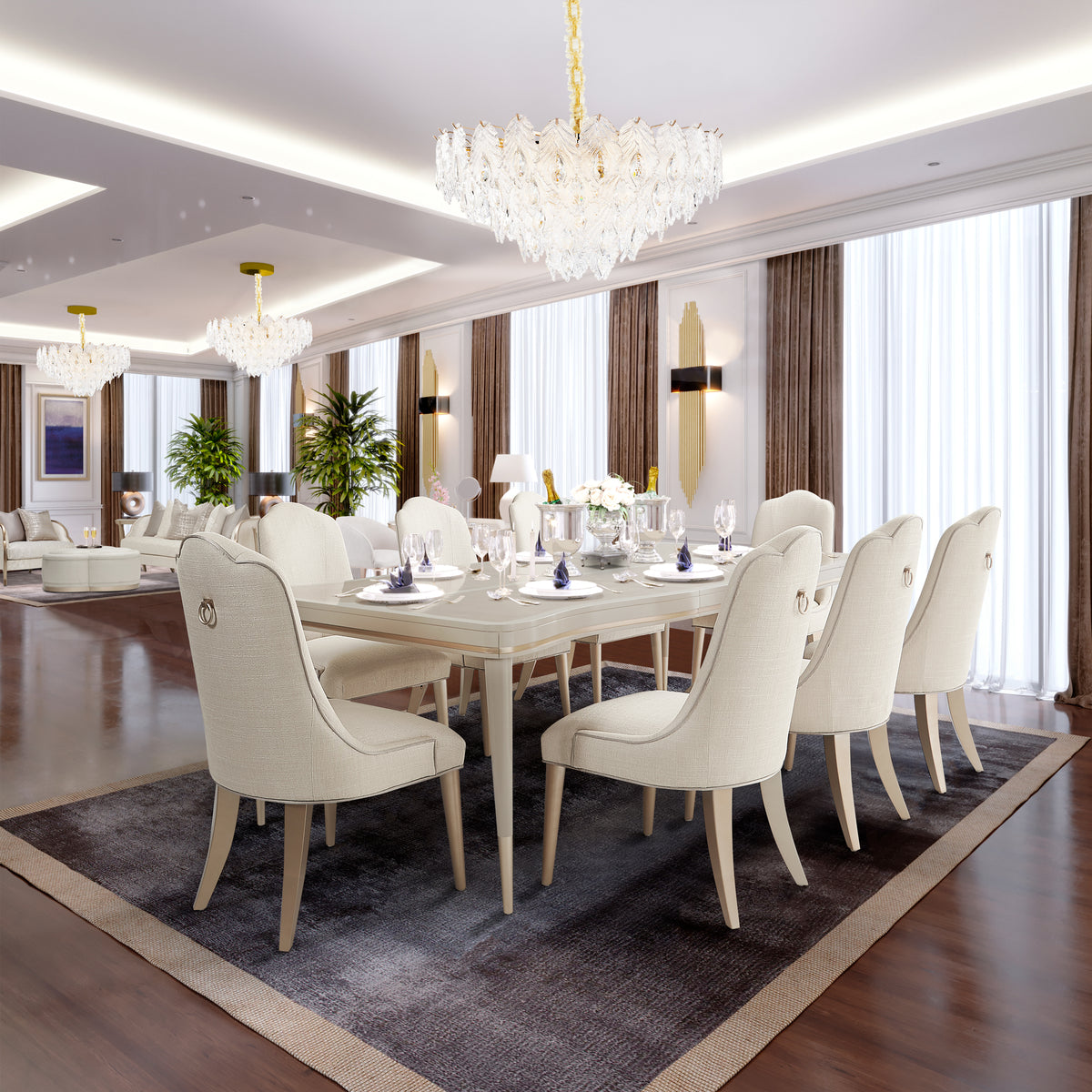Orlisse Gold 18-Light Acrylic Chandelier