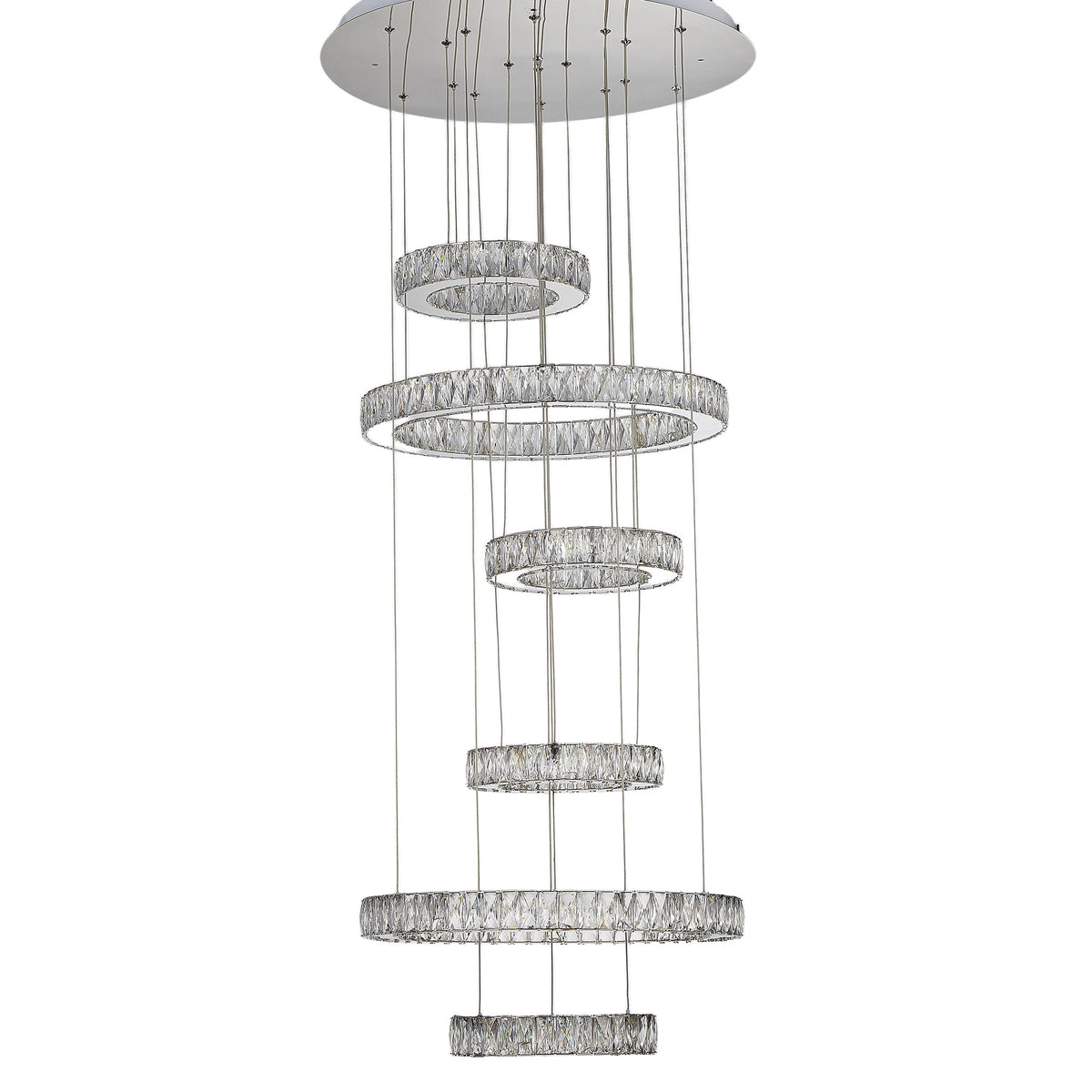 Galaxy Chrome Modern 49" Crystal Chandelier
