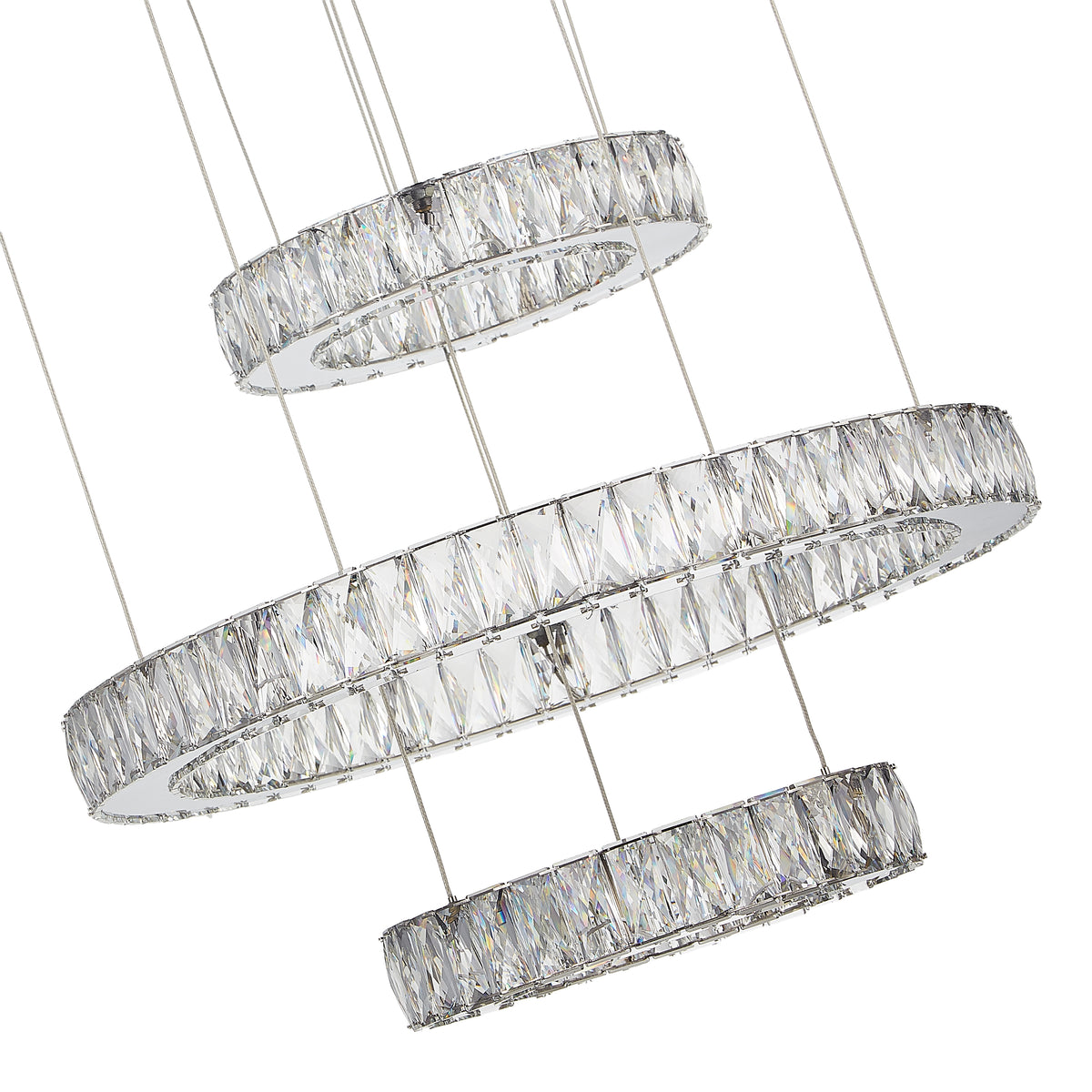 Galaxy Chrome Modern 49" Crystal Chandelier
