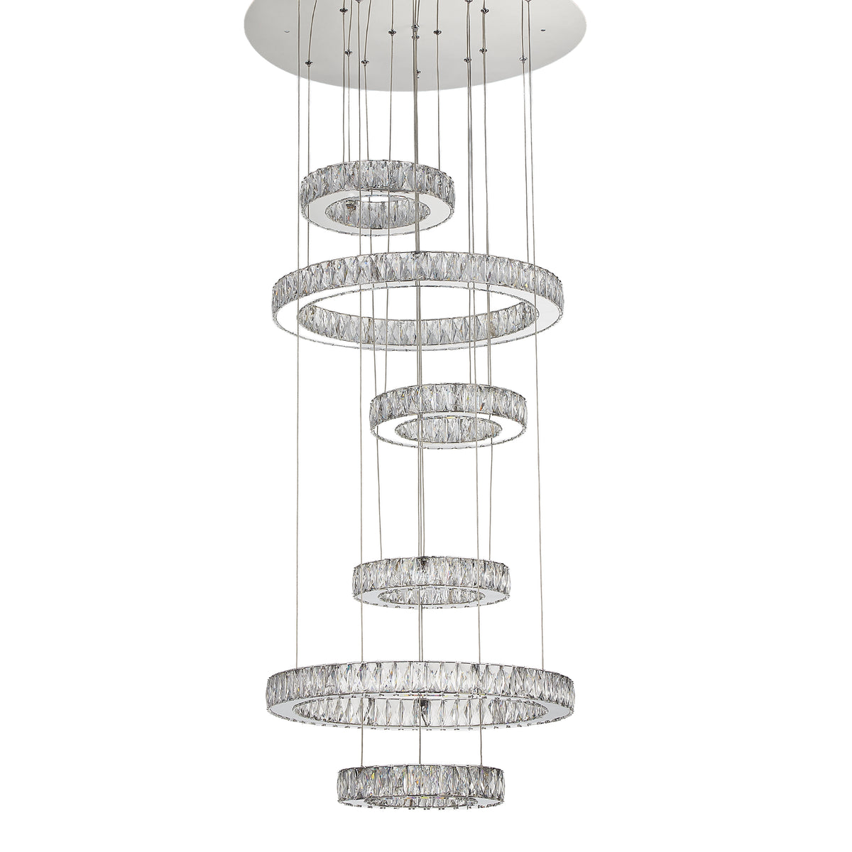 Galaxy Chrome Modern 49" Crystal Chandelier