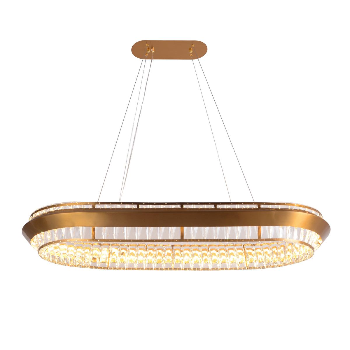Base Camp Gold Oval Crystal LED Chandelier