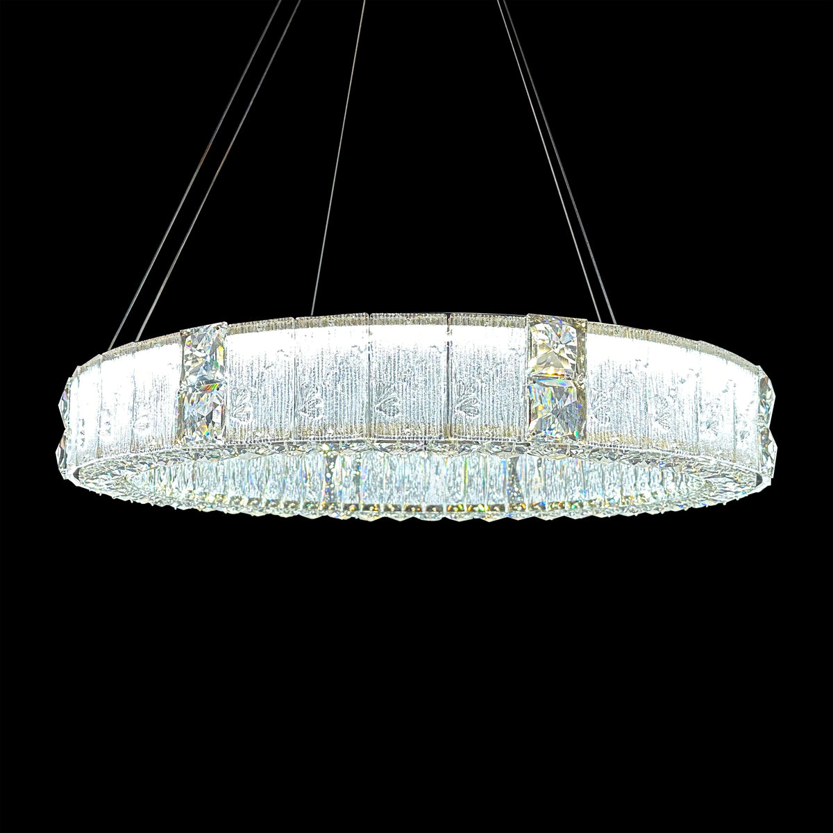 Mina Clear 31" Round Crystal LED Chandelier