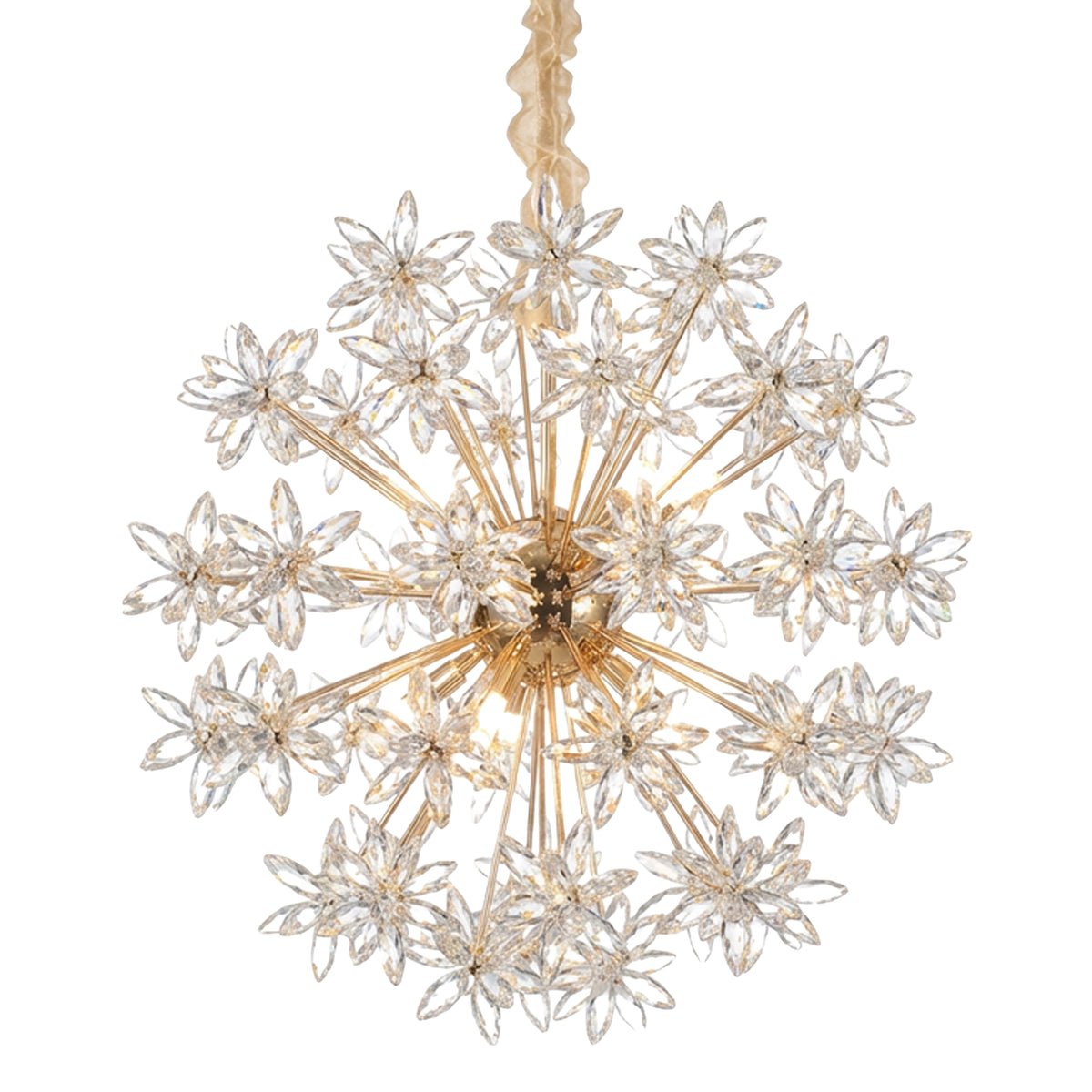 Bouquet Gold 10-Light Round Crystal Chandelier