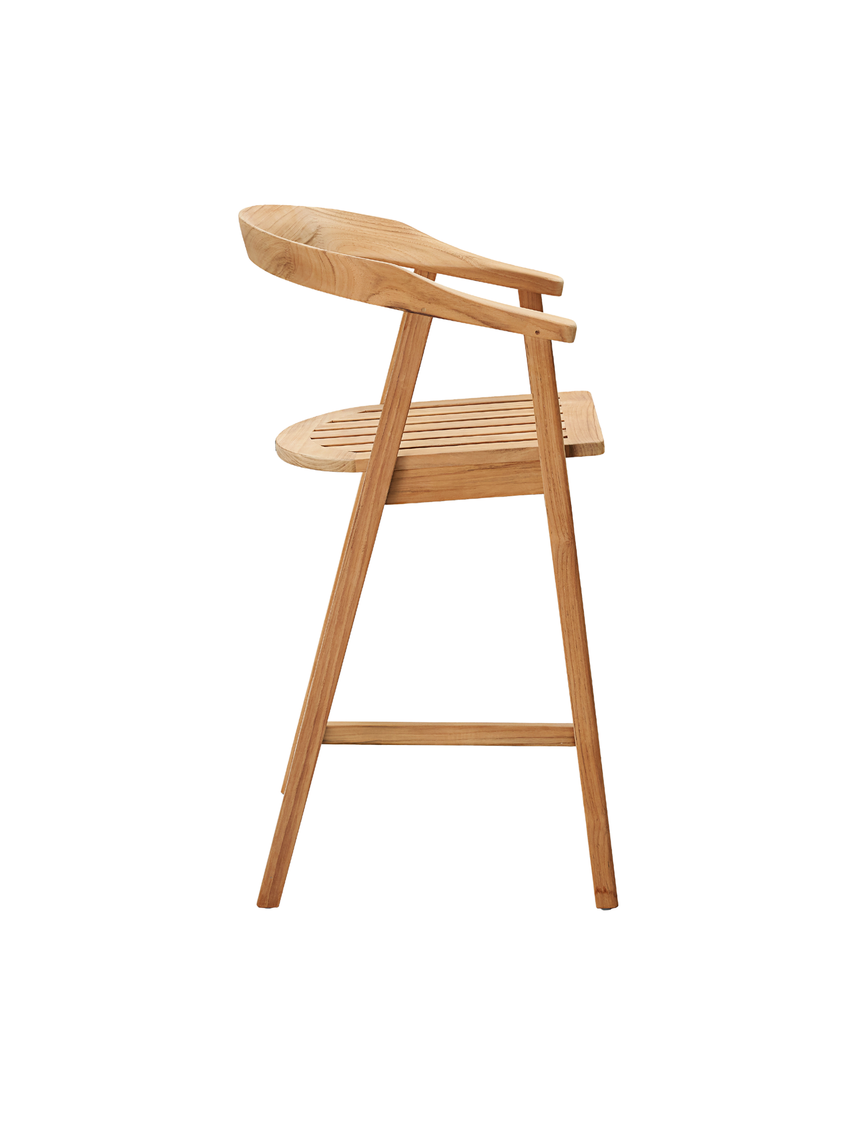 La Costa Teak Outdoor Barrel Back Bar Armchair - Ornate Home