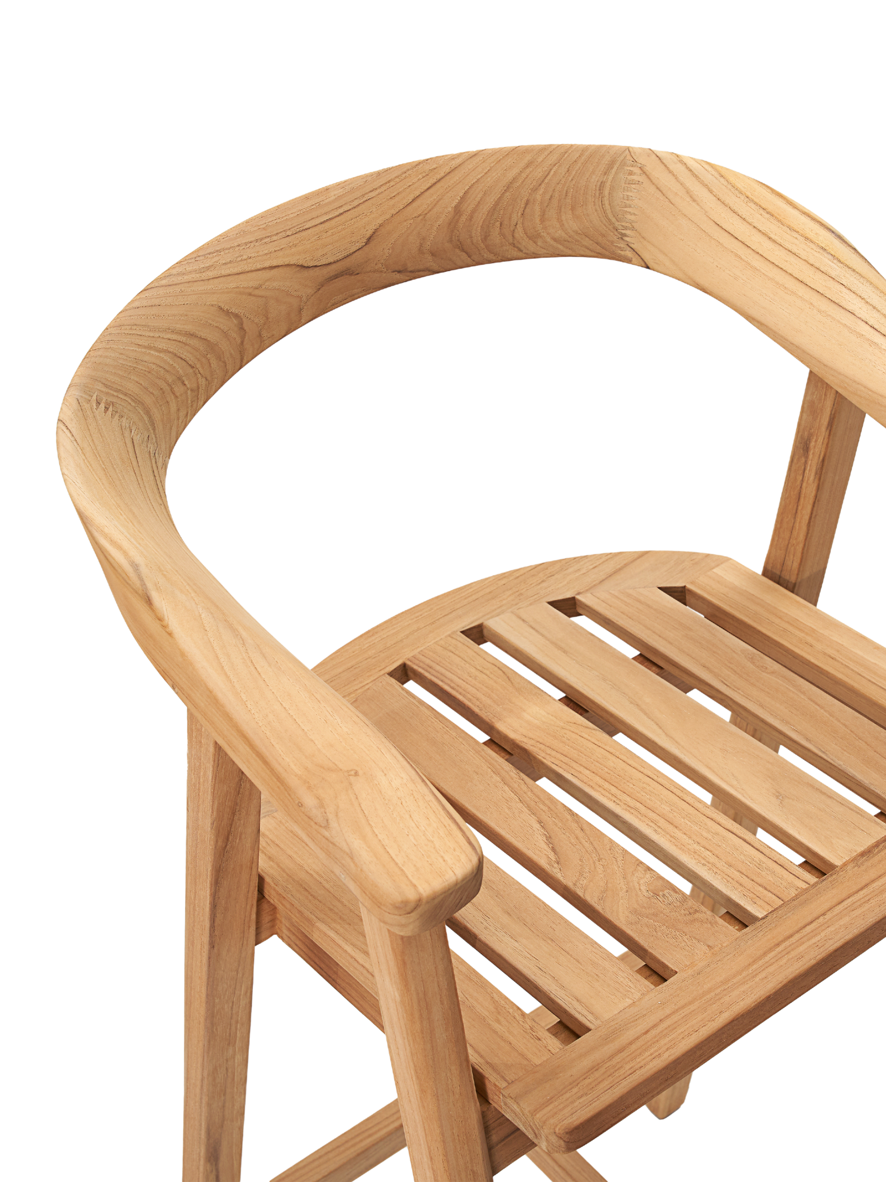 La Costa Teak Outdoor Barrel Back Bar Armchair - Ornate Home