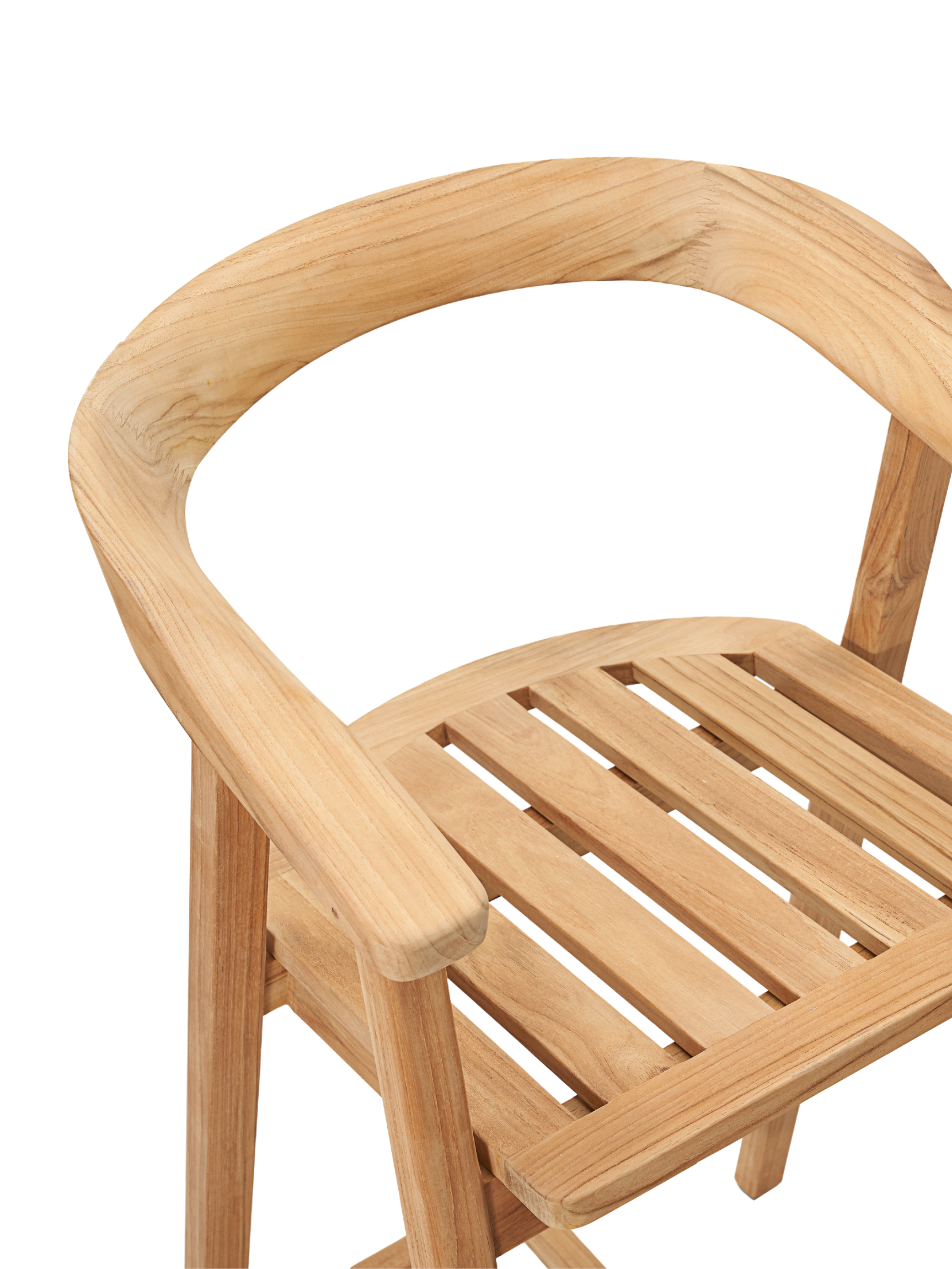 La Costa Teak Outdoor Barrel Back Counter Height Armchair - Ornate Home