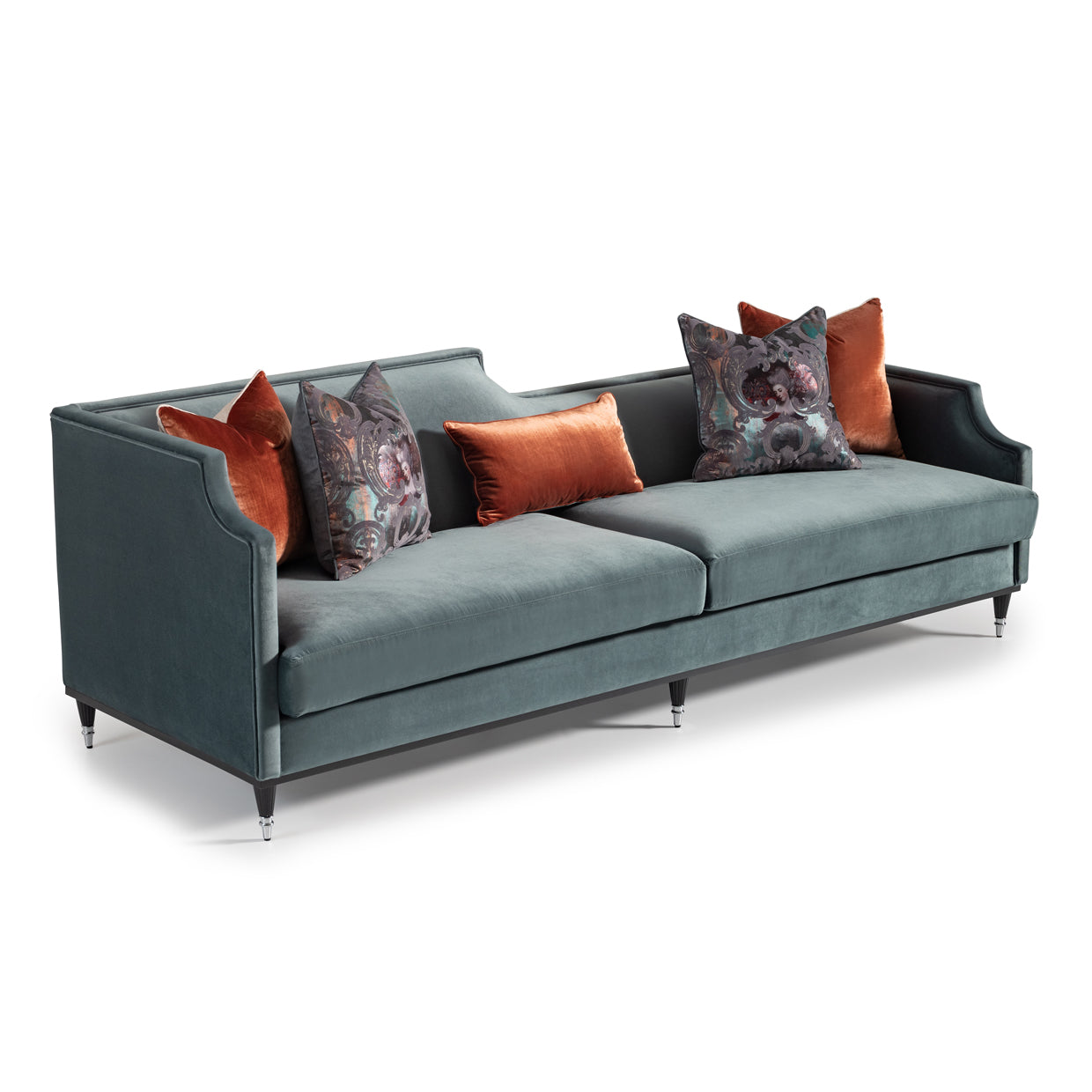 La Francaise Black Ice/Azure Mansion Sofa - Ornate Home