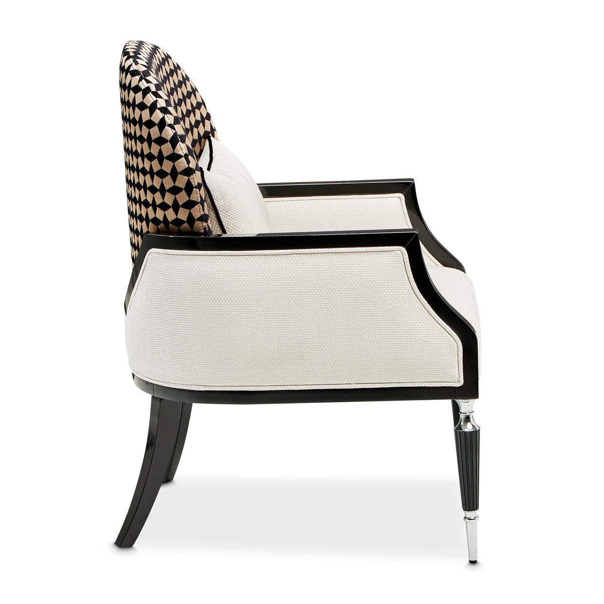 La Francaise Black Ice/Café Accent Chair - Ornate Home