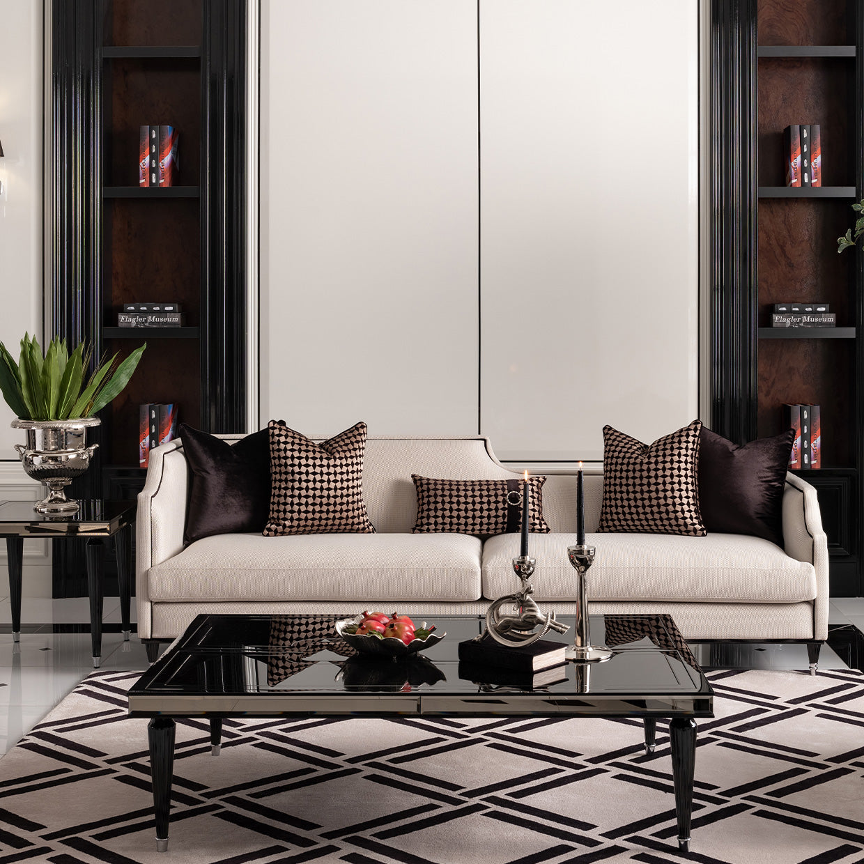 La Francaise Black Ice/Café Mansion Sofa - Ornate Home