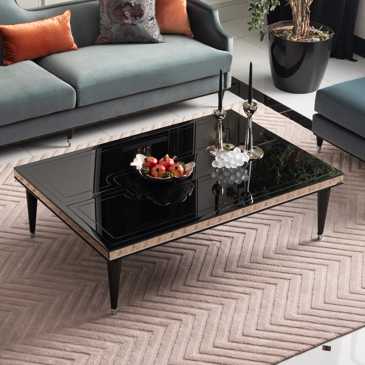 La Francaise Black Ice Cocktail Table - Ornate Home
