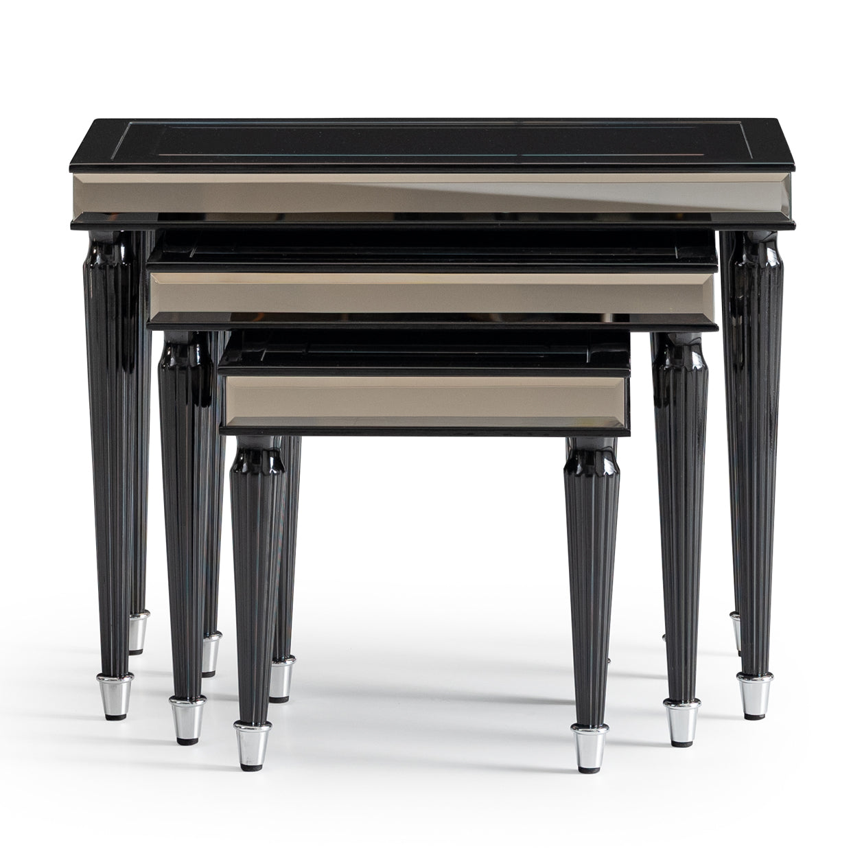 La Francaise Black Ice Nesting Tables (Set of 3) - Ornate Home