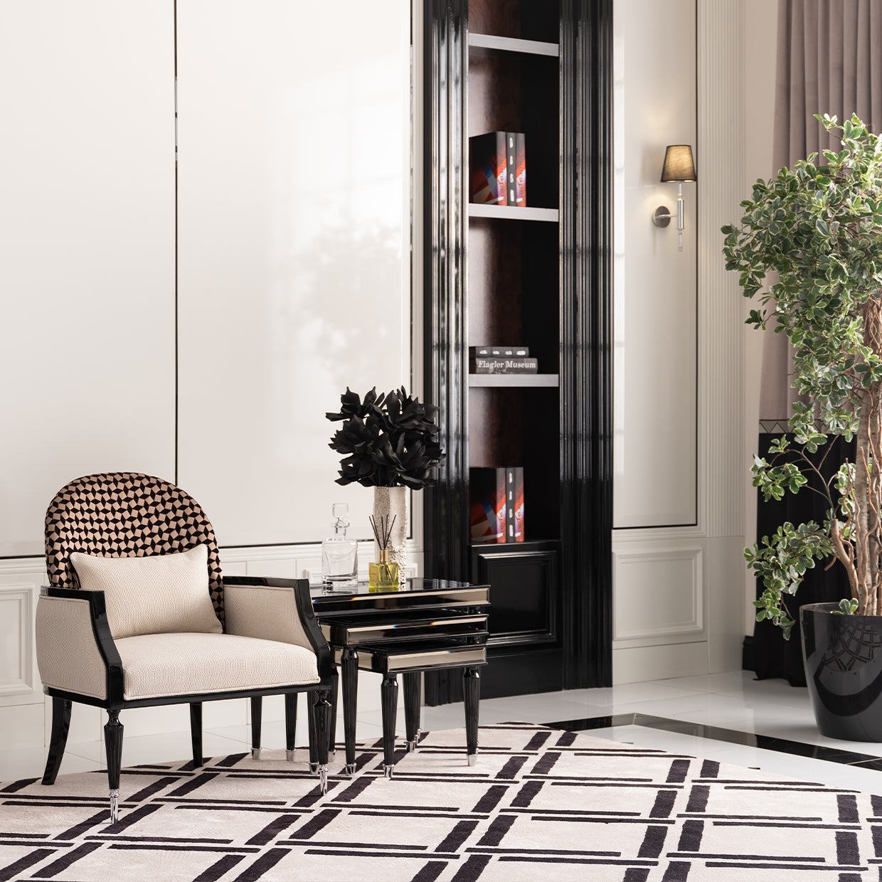 La Francaise Black Ice Nesting Tables (Set of 3) - Ornate Home