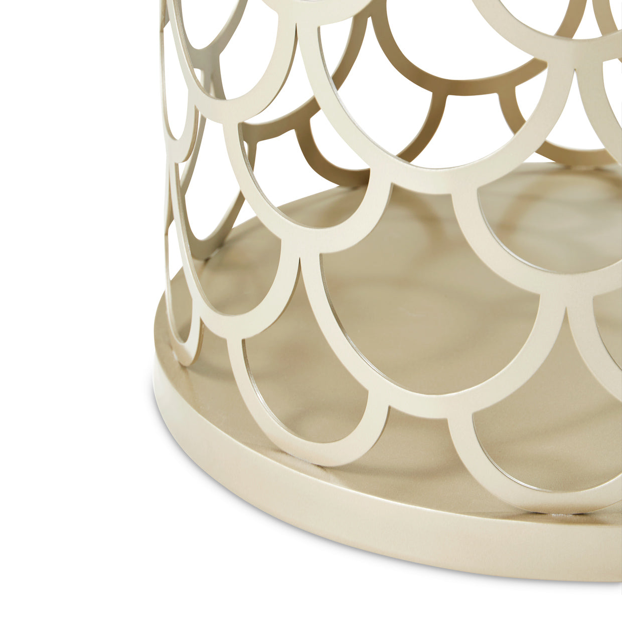 La Marisia Champagne Gold Marble Chairside Table - Ornate Home