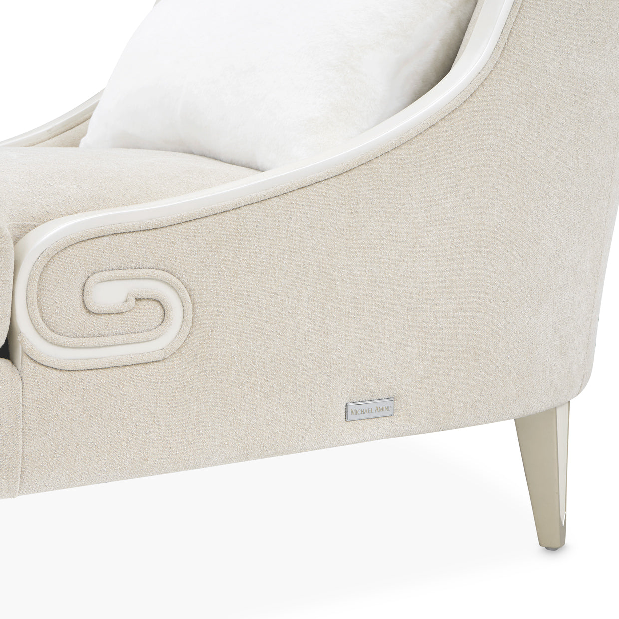 La Marisia Champagne Gold/Tranquil Chenille Chaise - Ornate Home