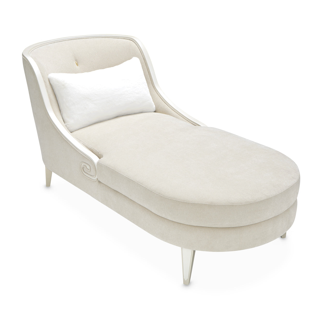 La Marisia Champagne Gold/Tranquil Chenille Chaise - Ornate Home