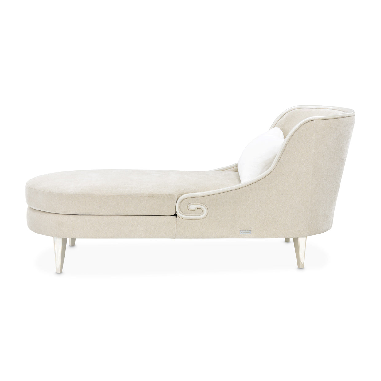 La Marisia Champagne Gold/Tranquil Chenille Chaise - Ornate Home